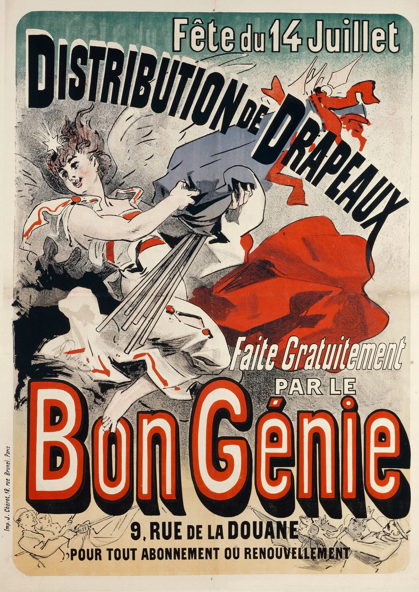 Faite Gratuitement Par Le Bon Genie Wall Art by Jules Chéret - Canvas Print