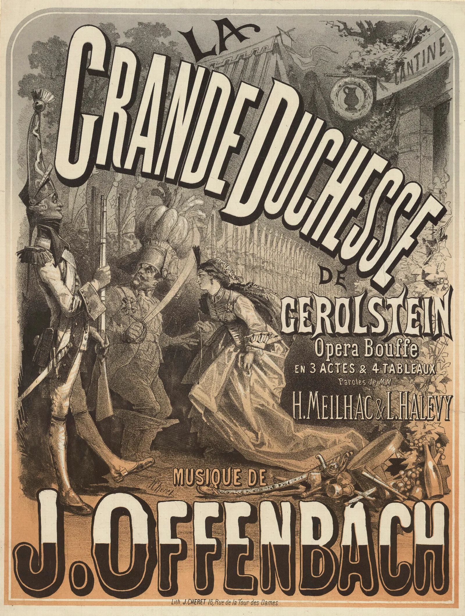 La Grande Duchesse De Gerolstein Opera Bouffe Musique De J Offenbach 2 Wall Art by Jules Chéret - Canvas Print