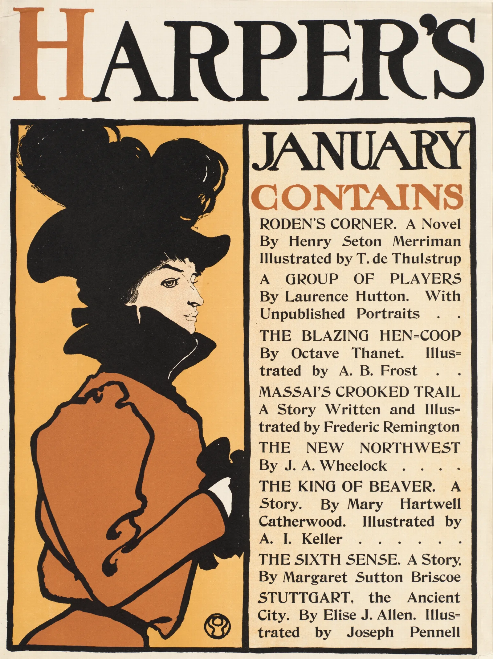 Harpers January 4 Wall Art by Edward Penfield - Canvas Print