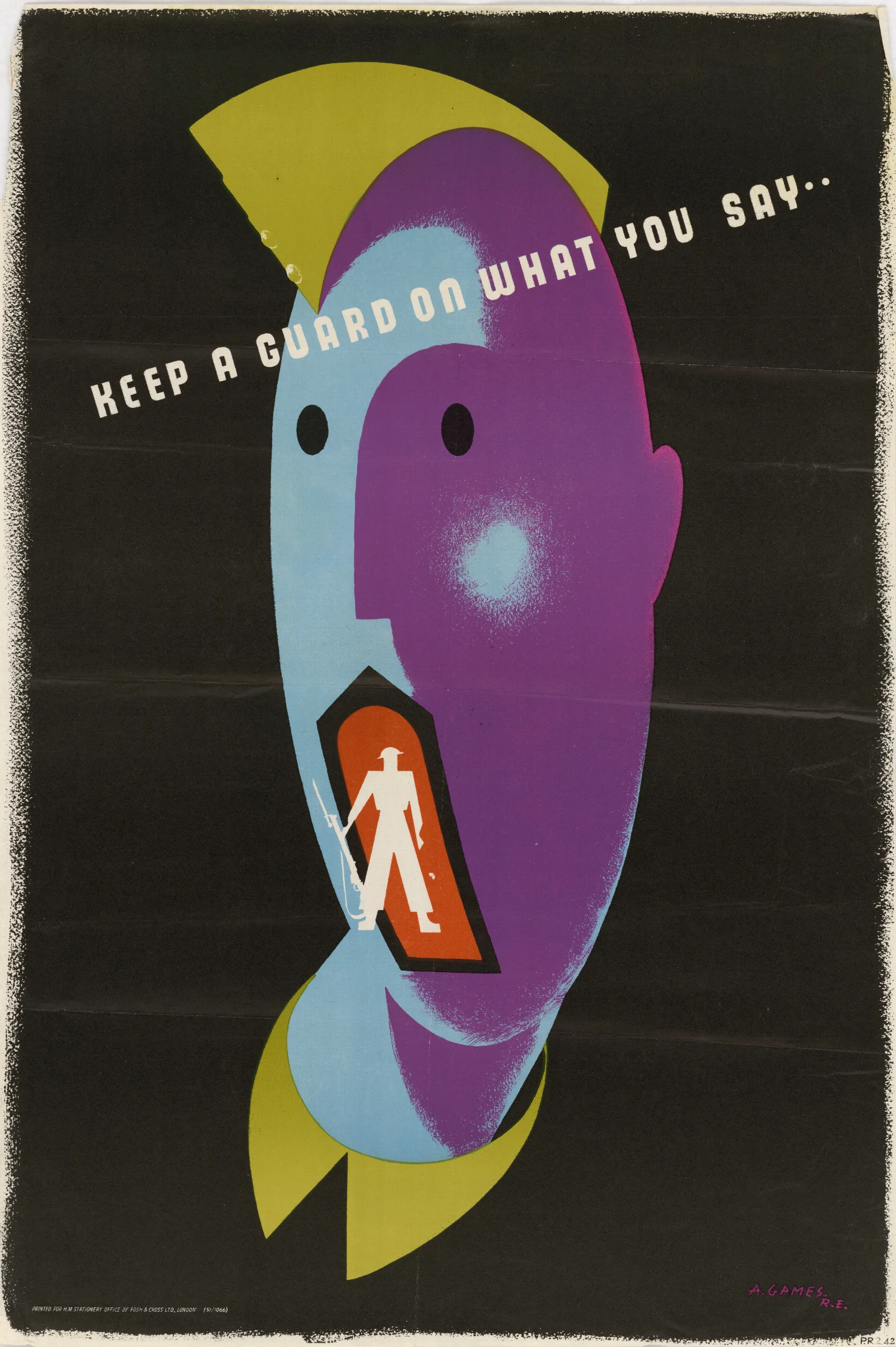 Keep A Guard On What You Say Wall Art by Abram Games - Canvas Print
