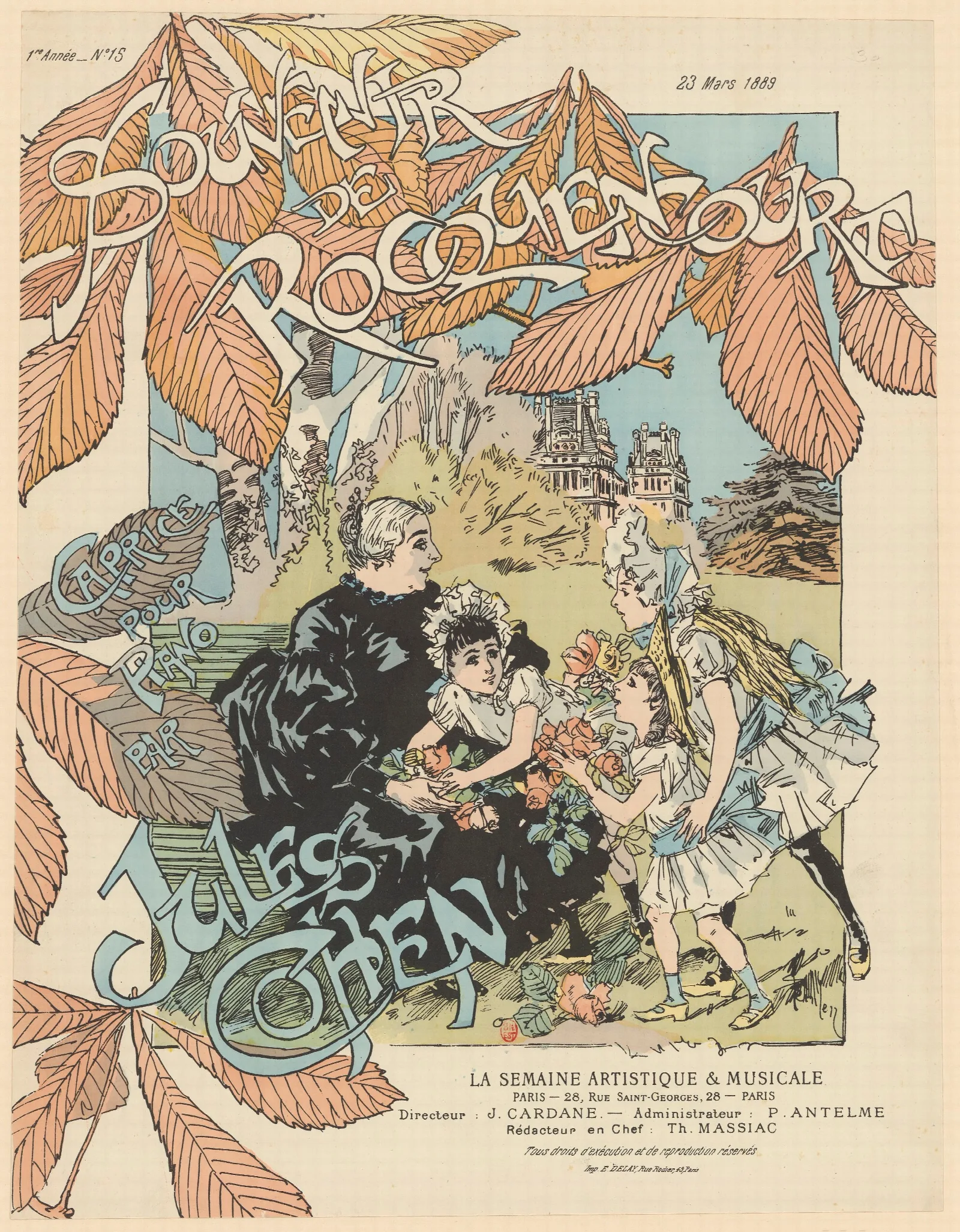 Souvenir De Rocquencourt Caprice Pour Piano Par Jules Cohen Wall Art by Théophile Alexandre Steinlen - Canvas Print