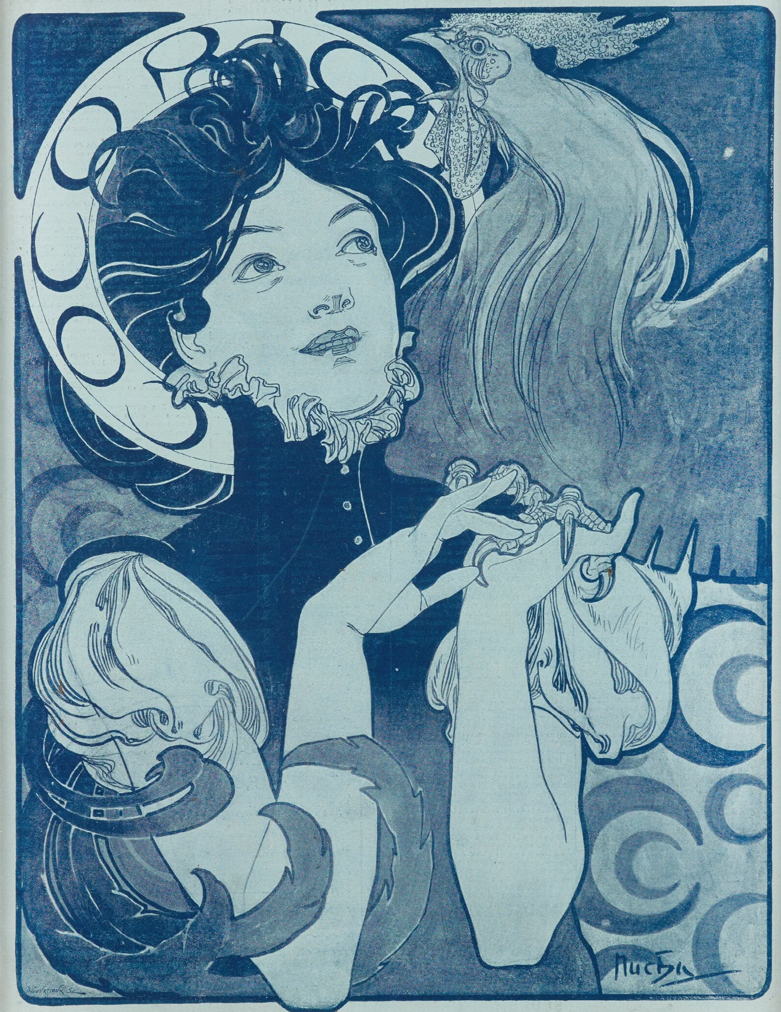Cocorico Wall Art by Alphonse Mucha - Canvas Print