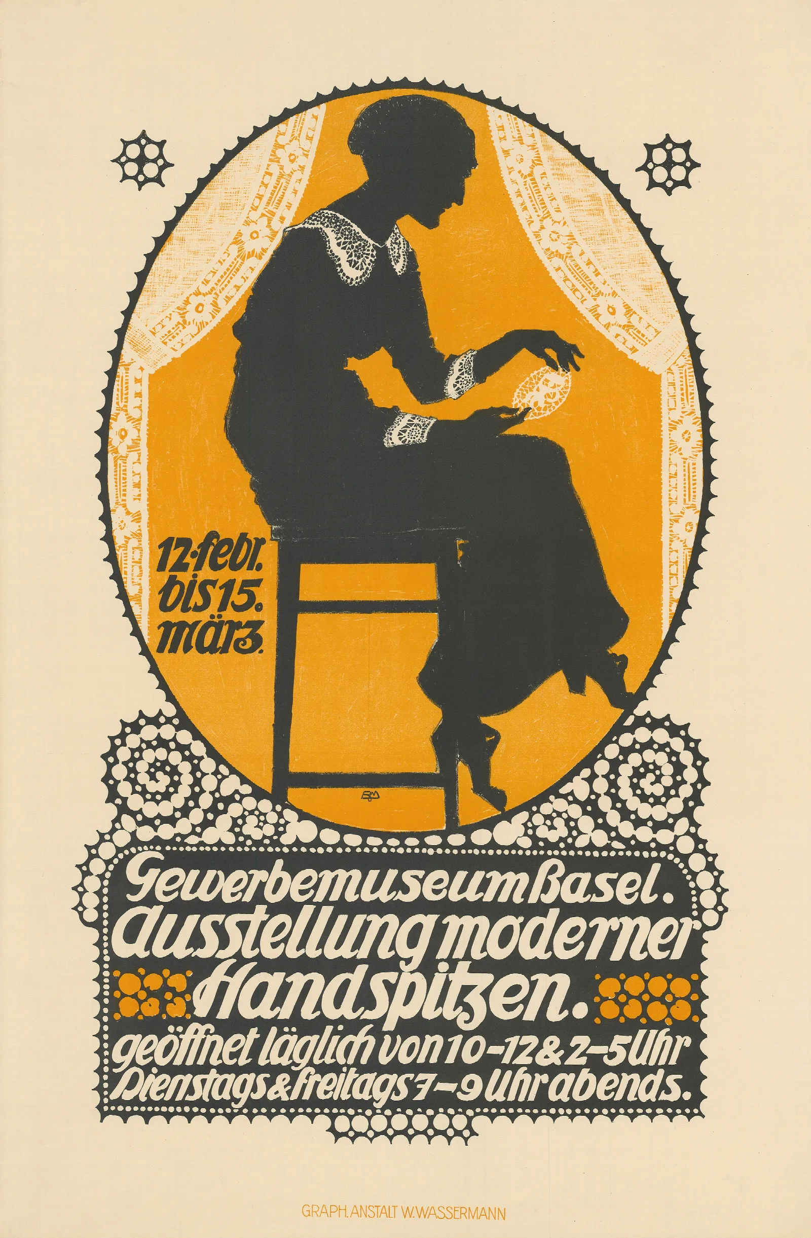 Gewerbemuseum Basel Ausstellung Moderner Handspitzen Wall Art by Burkhard Mangold - Canvas Print