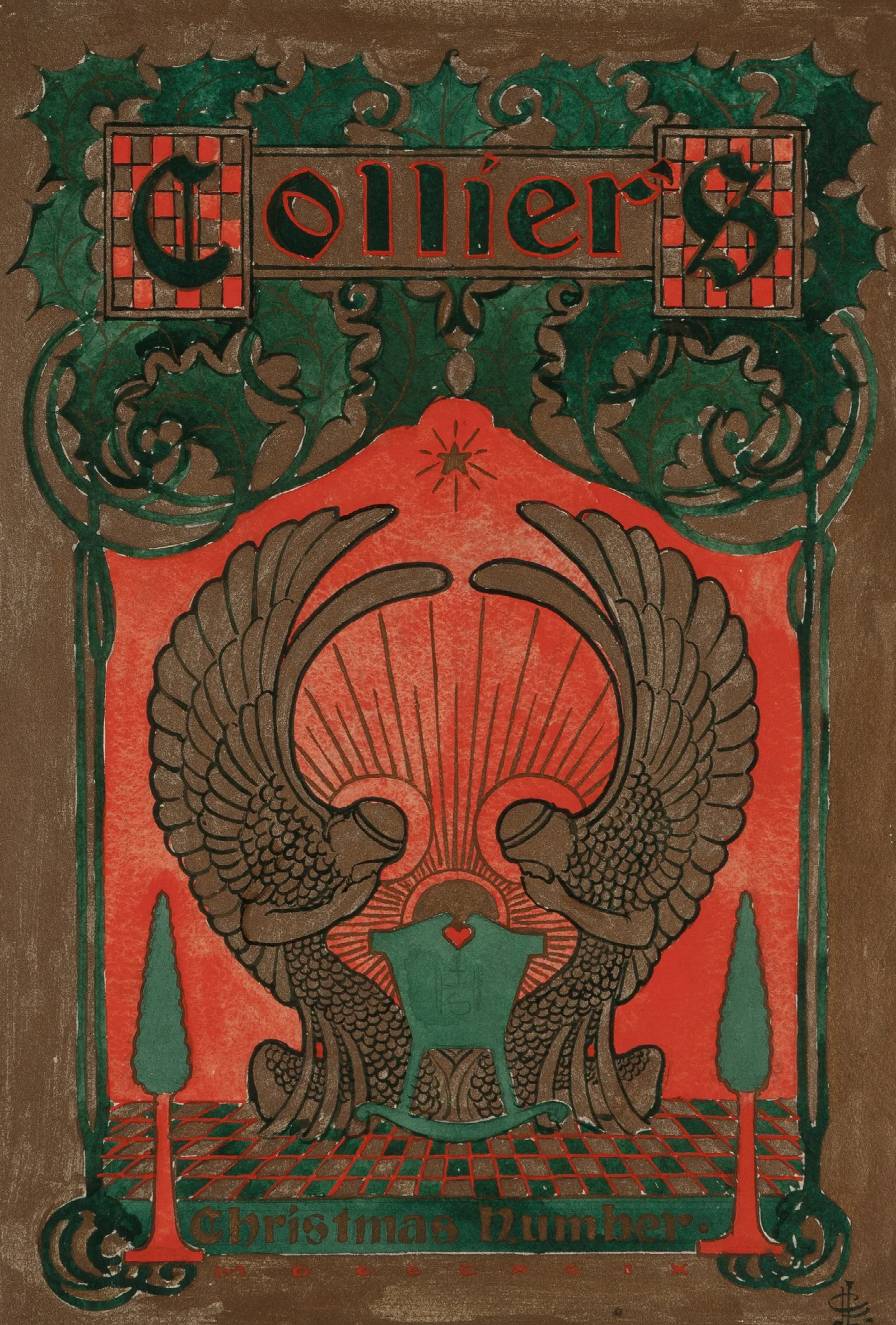 Colliers Christmas Number Wall Art by Joseph Christian Leyendecker - Canvas Print