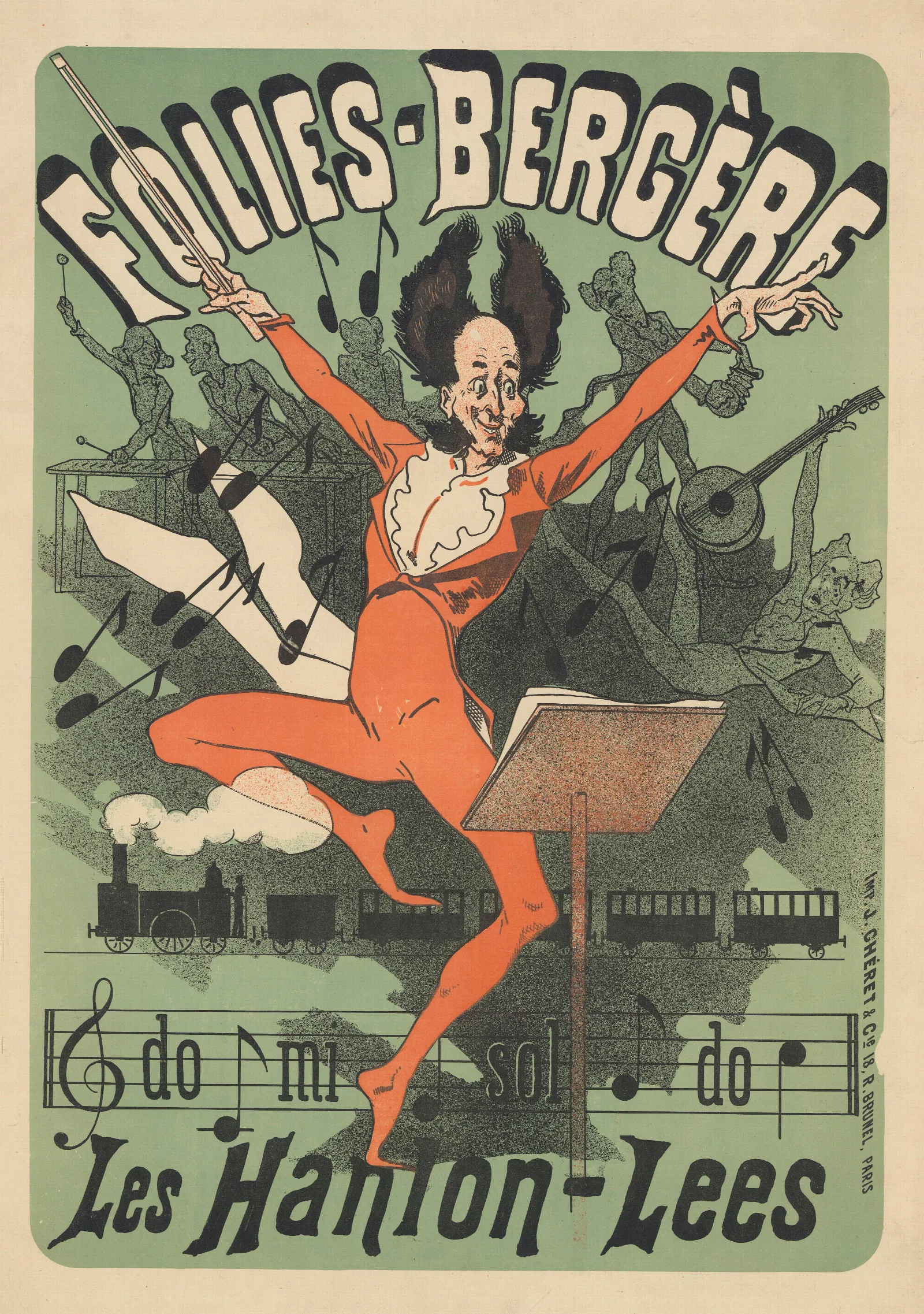 Folies Bergere Do Mi Sol Do Les Hanlon Lees 2 Wall Art by Jules Chéret - Canvas Print