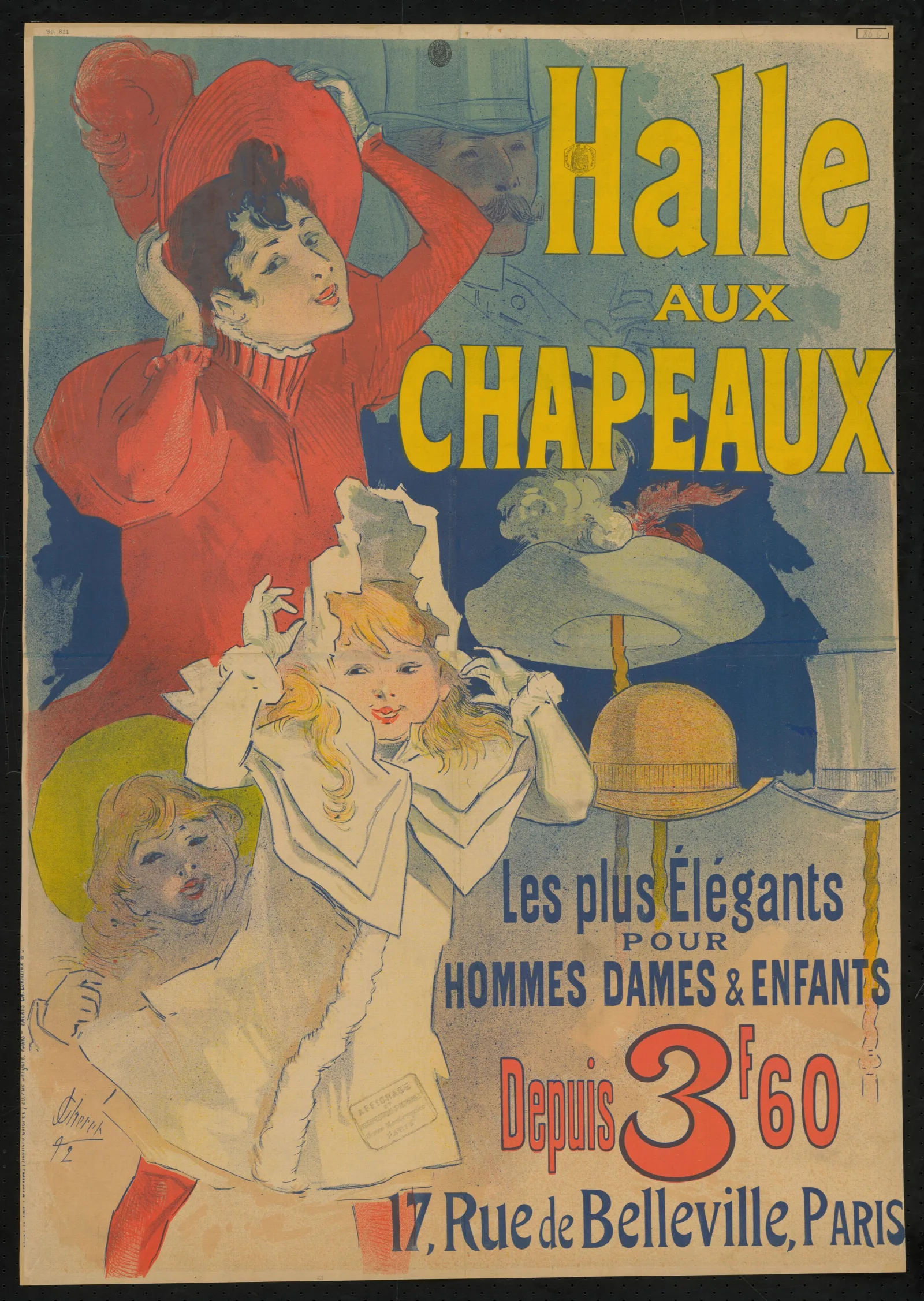 Halle Aux Chapeaux 2 Wall Art by Jules Chéret - Canvas Print