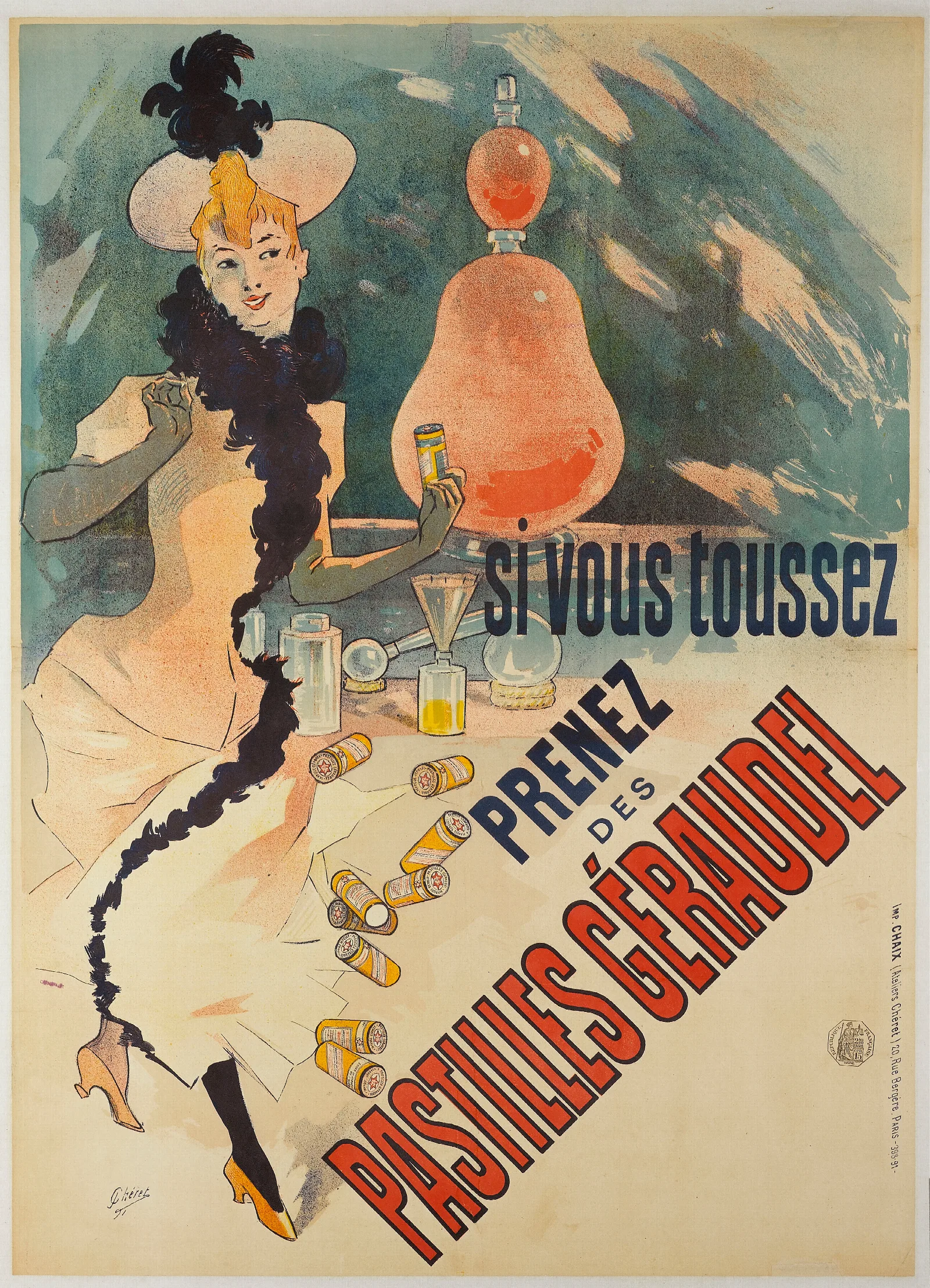 Prenez Des Pastilles Geraudel Wall Art by Jules Chéret - Canvas Print
