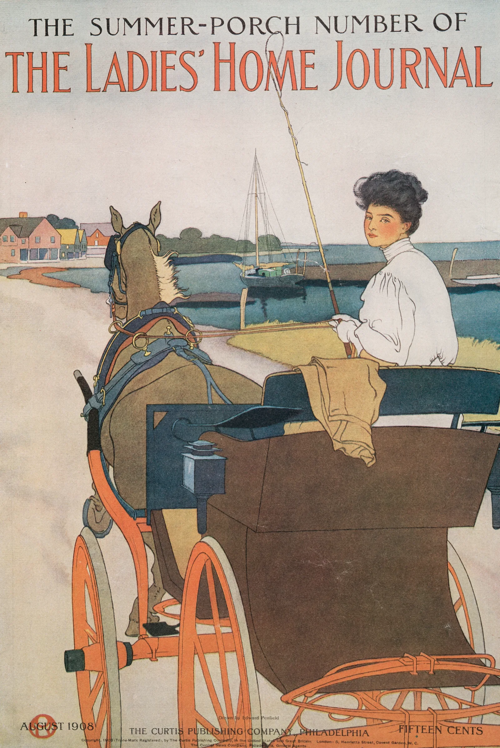 The Summer Porch Number Of The Ladies Home Journal August 1908 Wall Art by Edward Penfield - Canvas Print
