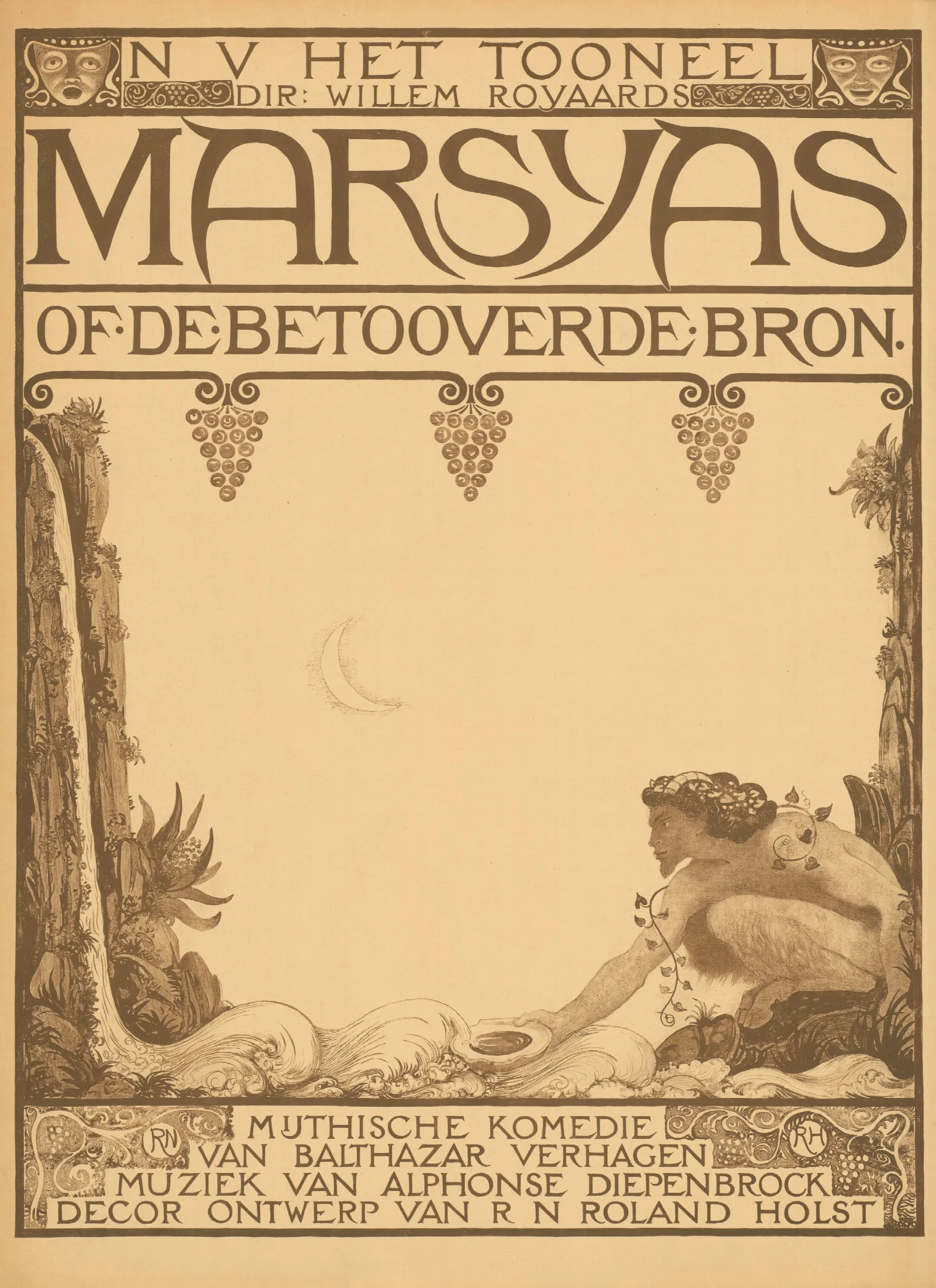 Marsyas Of De Betooverde Bron Mijthische Komedie Wall Art by Richard Nicolaüs Roland Holst - Canvas Print