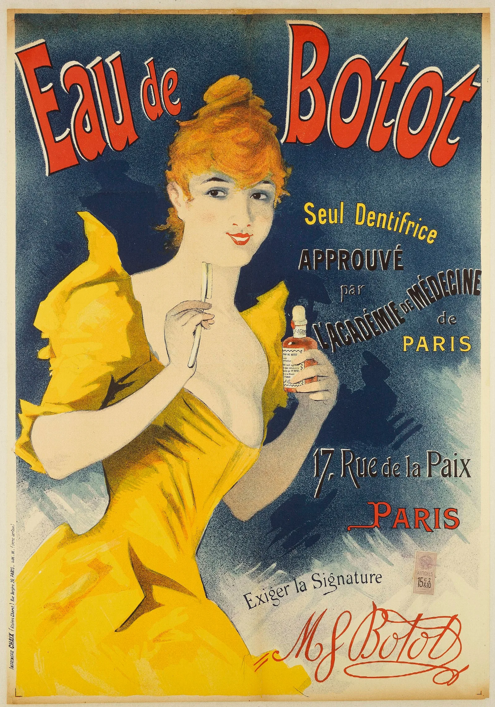 Eau De Botot Wall Art by Jules Chéret - Canvas Print