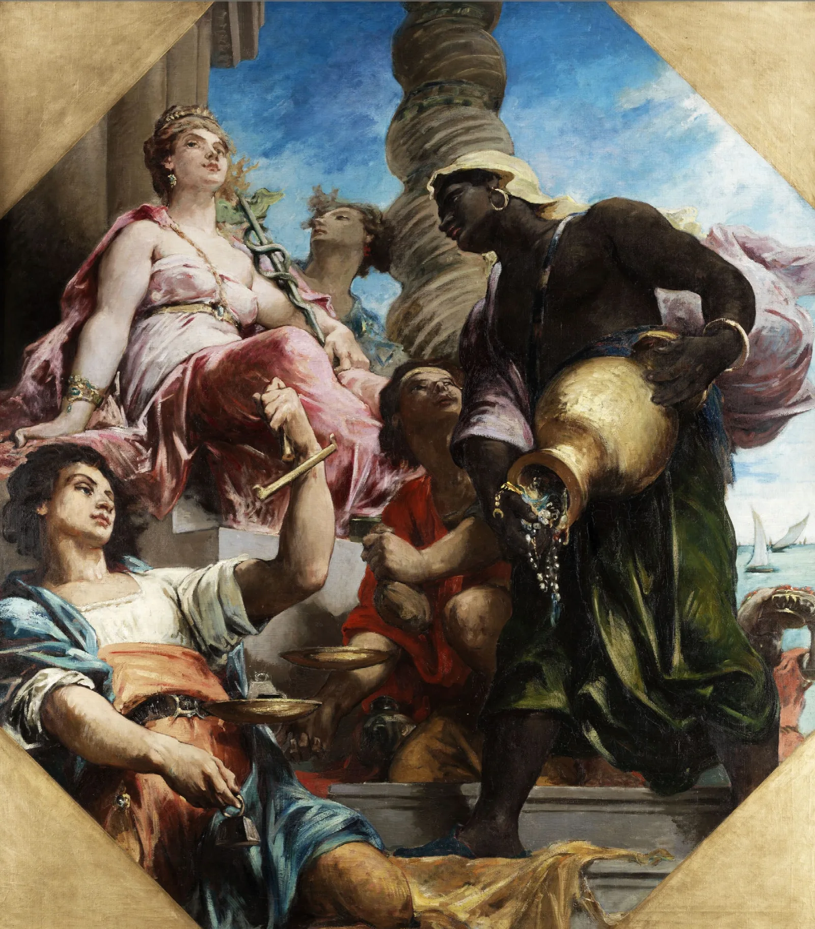 Allegorie Des Handels Wall Art by Henri Leopold Lévy - Canvas Print
