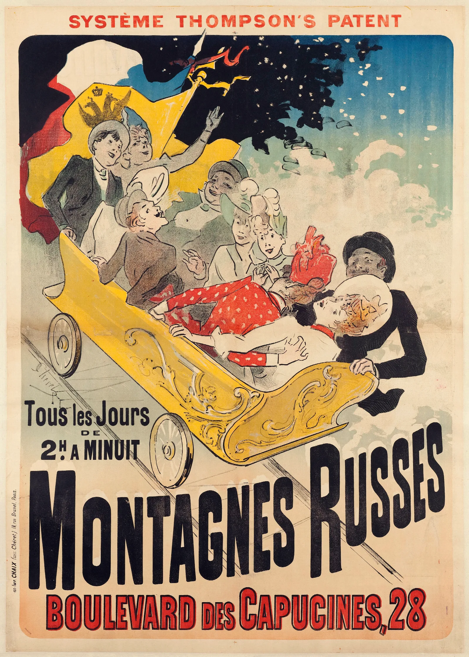 Montagnes Russes Wall Art by Jules Chéret - Canvas Print