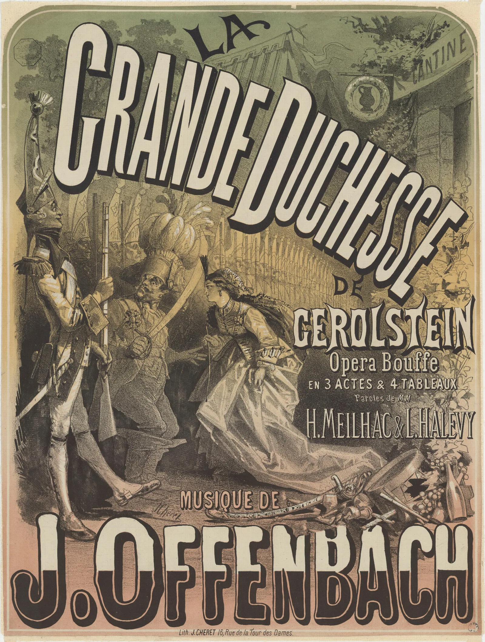 La Grande Duchesse De Gerolstein Opera Bouffe Musique De J Offenbach Wall Art by Jules Chéret - Canvas Print