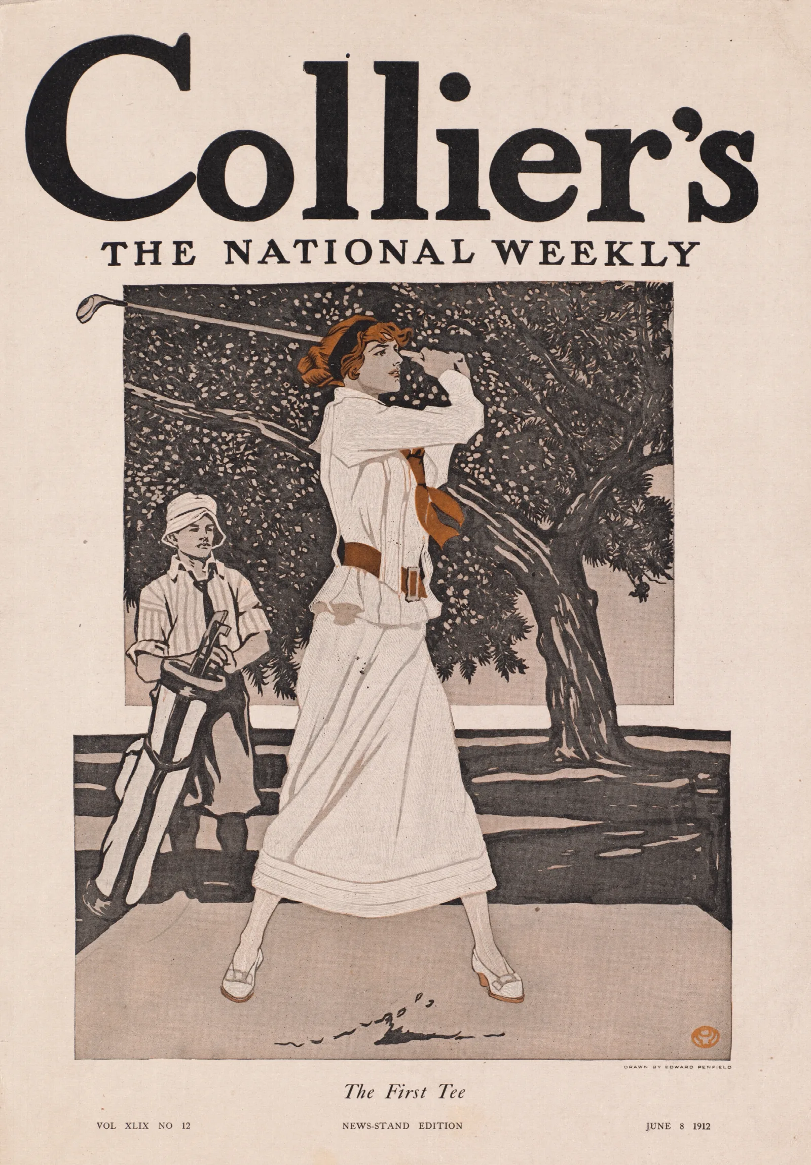 Colliers The National Weekly The First Tee Wall Art by Edward Penfield - Canvas Print
