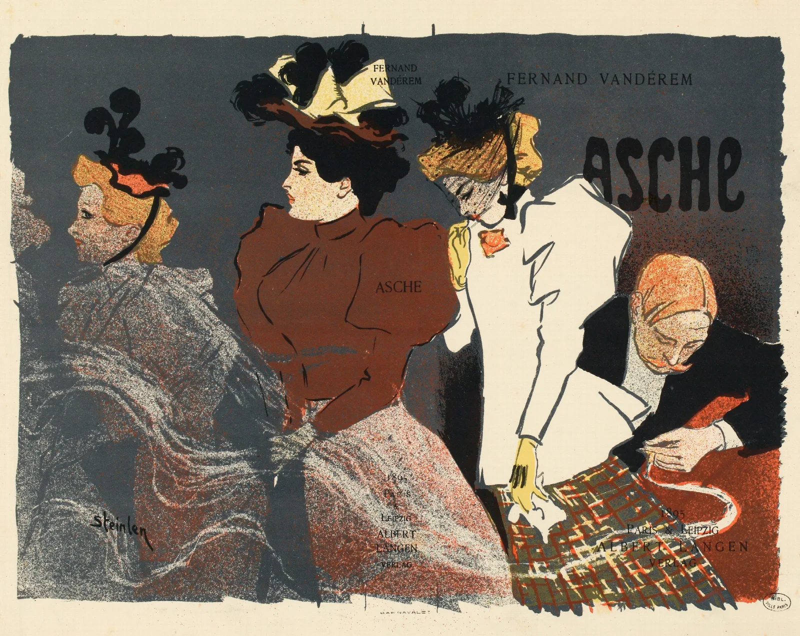 Illustration Pour Asche De Fernand Vanderem Wall Art by Théophile Alexandre Steinlen - Canvas Print