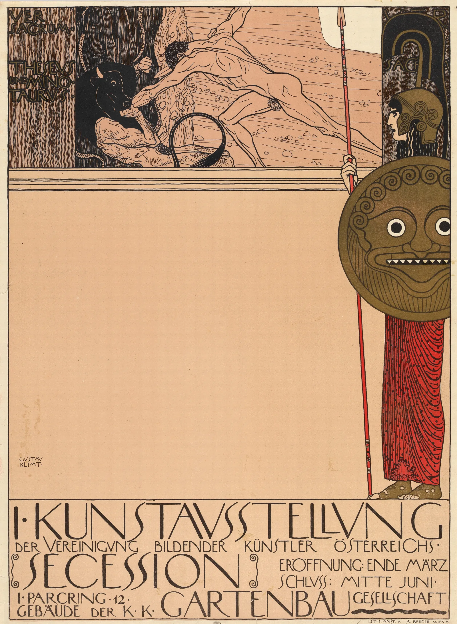 Plakat Der 1 Ausstellung Der Secession Wall Art by Gustav Klimt - Canvas Print