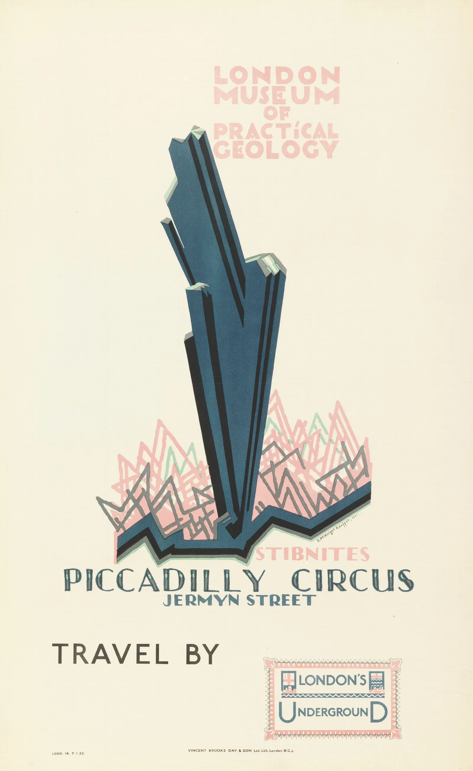 Museum Of Practical Geology For London Underground Wall Art by Edward McKnight Kauffer - Canvas Print