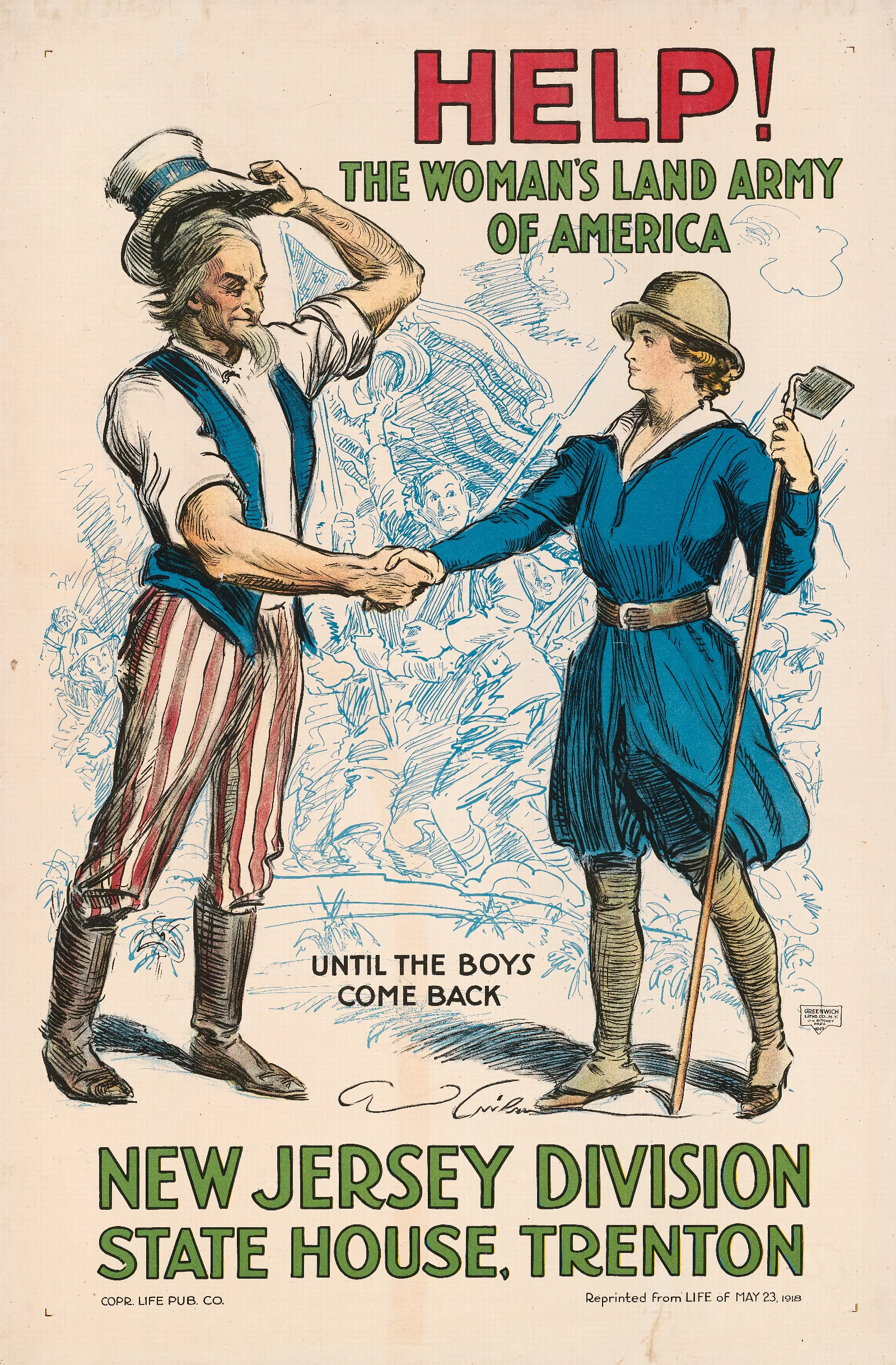 Help The Womans Land Army Of America Wall Art by Charles Dana Gibson - Canvas Print