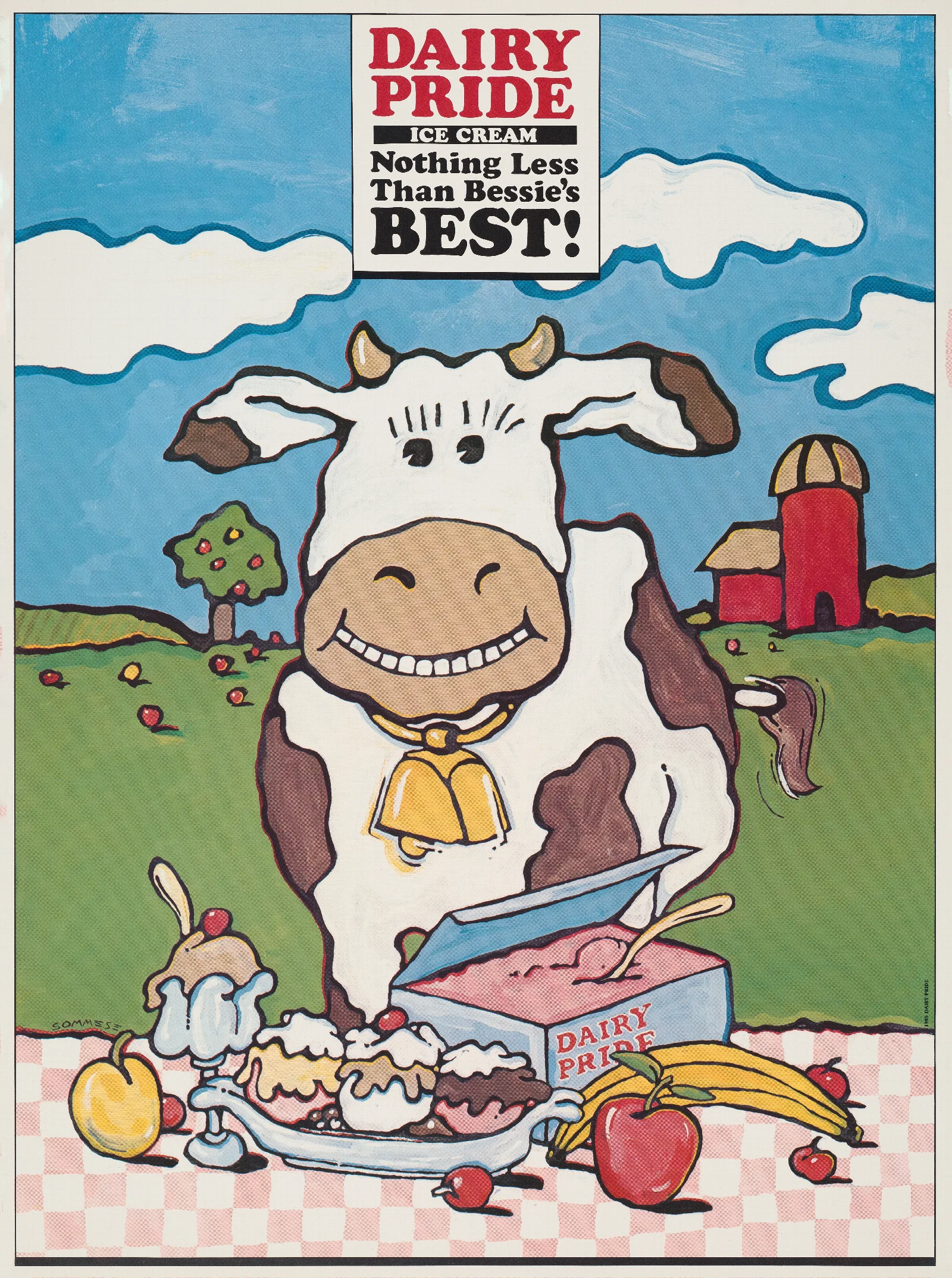 Dairy Pride Ice Cream Nothing Less Than Bessies Best Wall Art by Lanny Sommese - Canvas Print