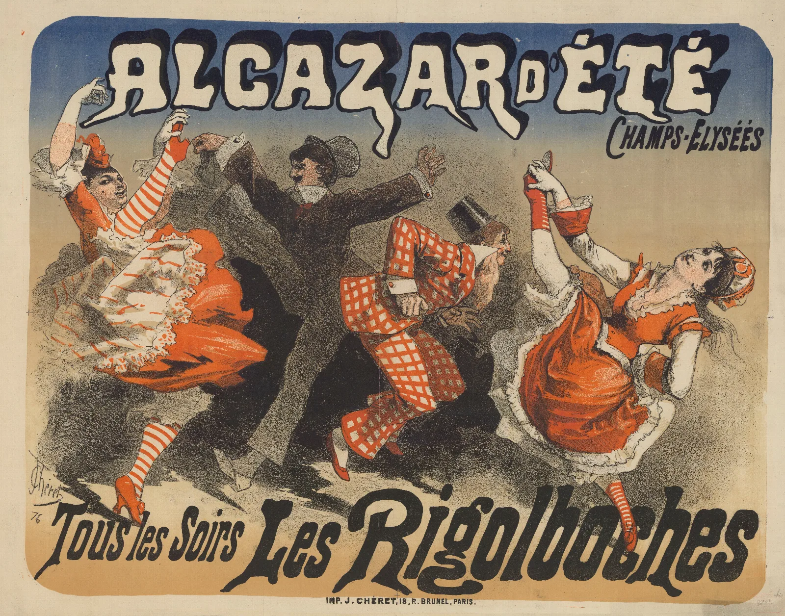 Alcazar Dete Les Rigolboches Wall Art by Jules Chéret - Canvas Print