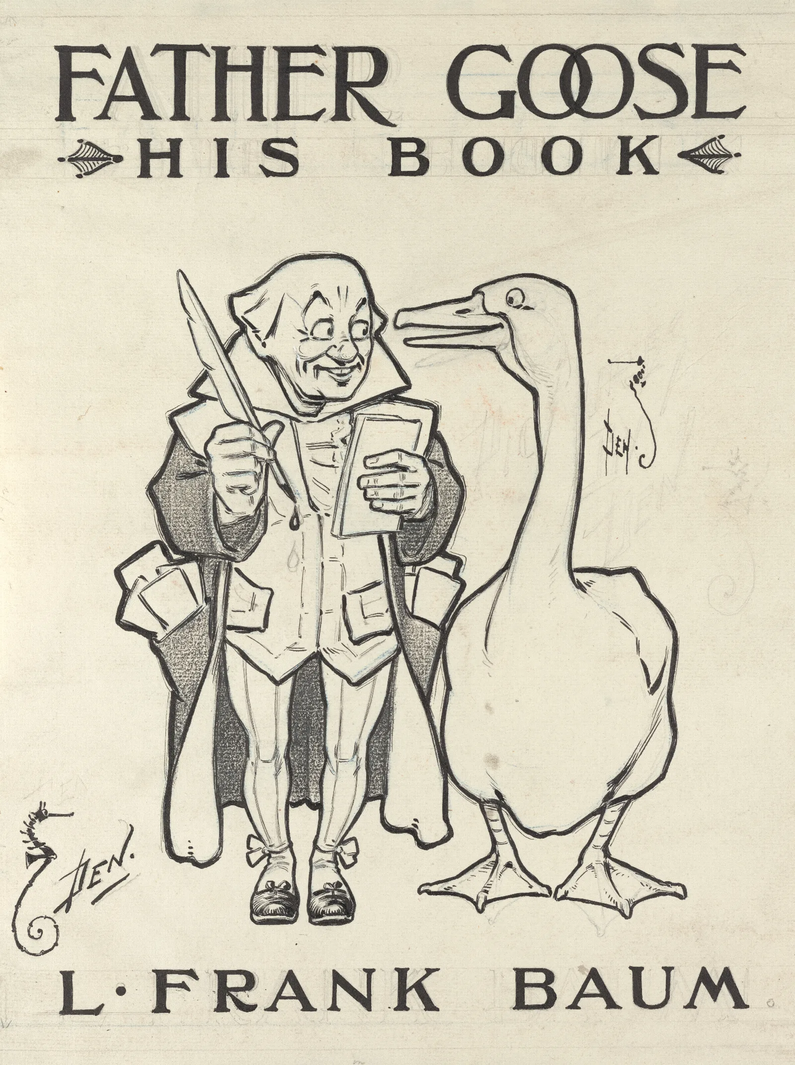 Father Goose His Book L Frank Baum Wall Art by William Wallace Denslow - Canvas Print