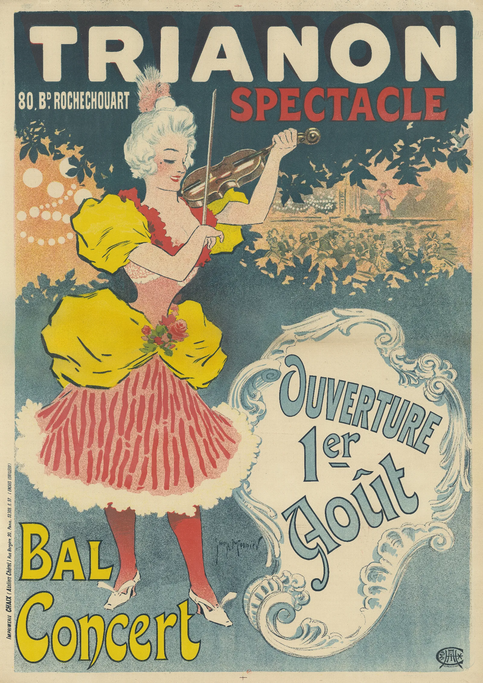 Trianon 80 Bd Rochechouart Spectacle Bal Concert Wall Art by Georges Meunier - Canvas Print