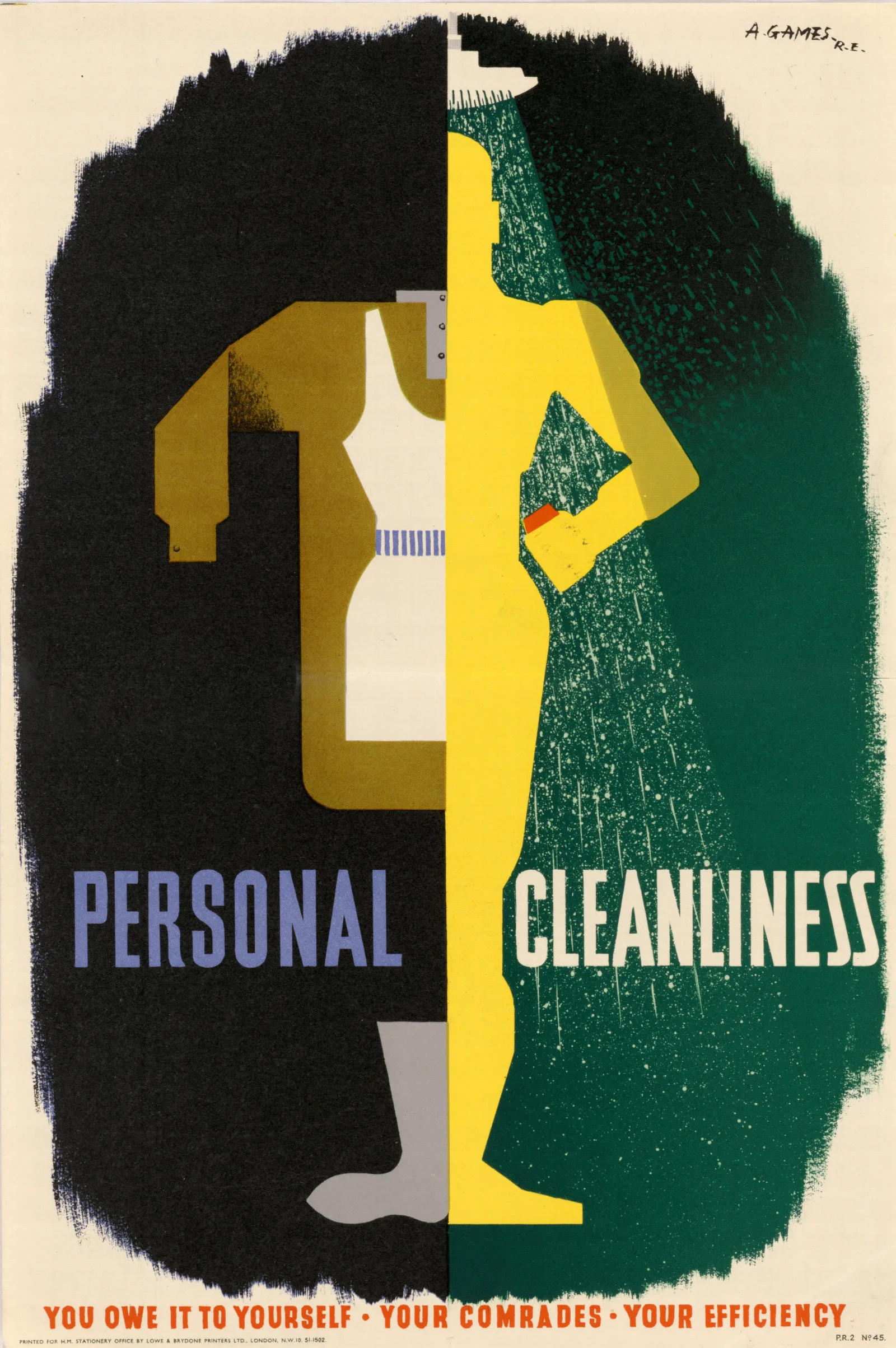 Personal Cleanliness Wall Art by Abram Games - Canvas Print