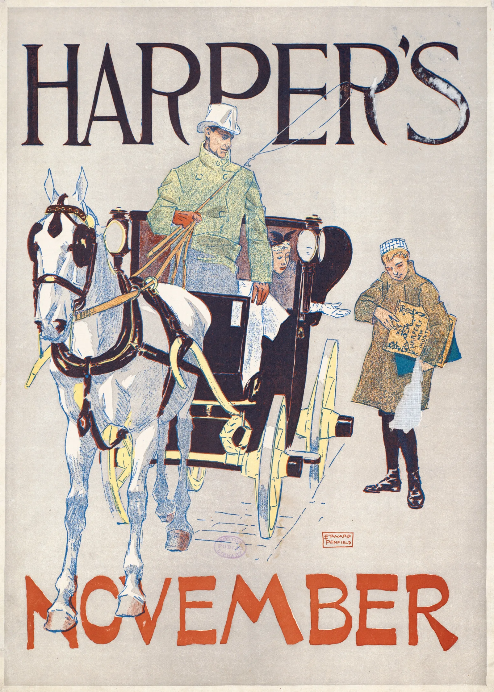 Harpers November 5 Wall Art by Edward Penfield - Canvas Print