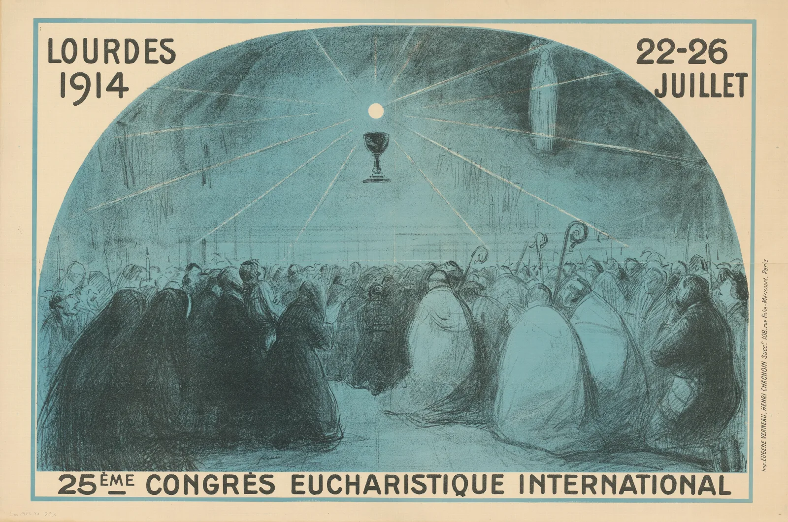 Congres Eucharistique International Lourdes 1914 Wall Art by Jean-Louis Forain - Canvas Print