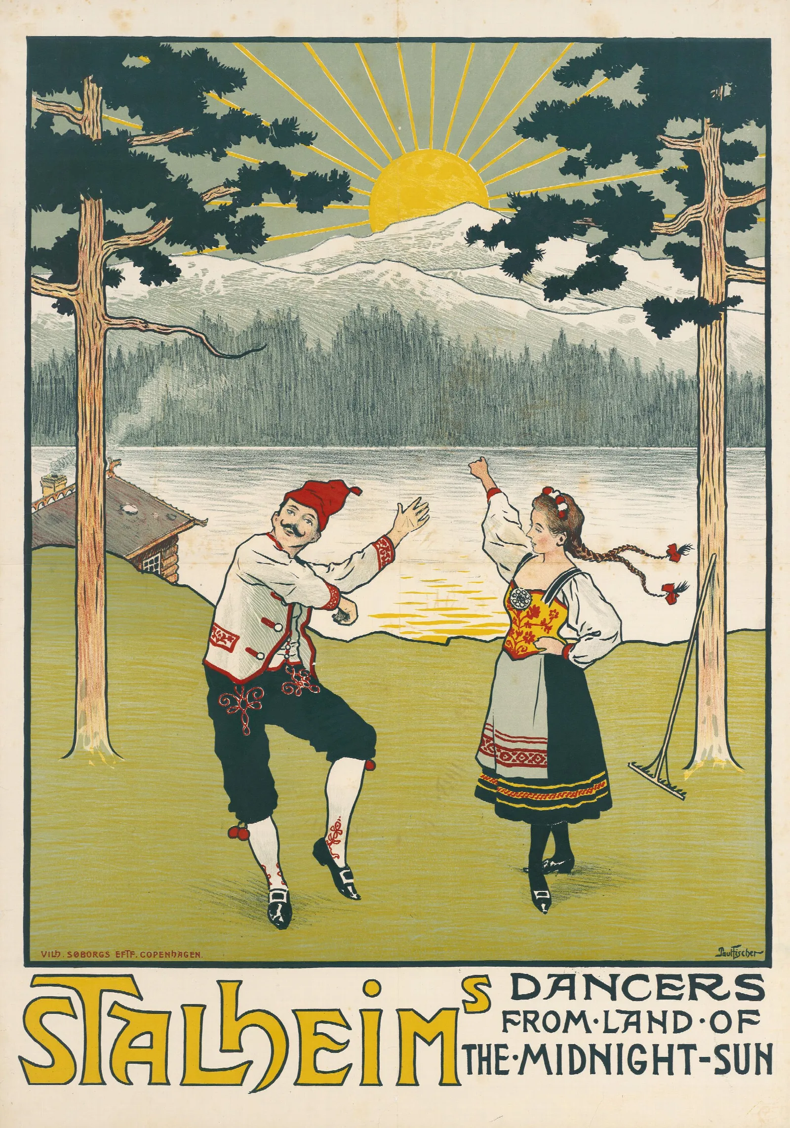 Stalheims Dancers From Land Of The Midnight Sun Wall Art by Paul Fischer - Canvas Print