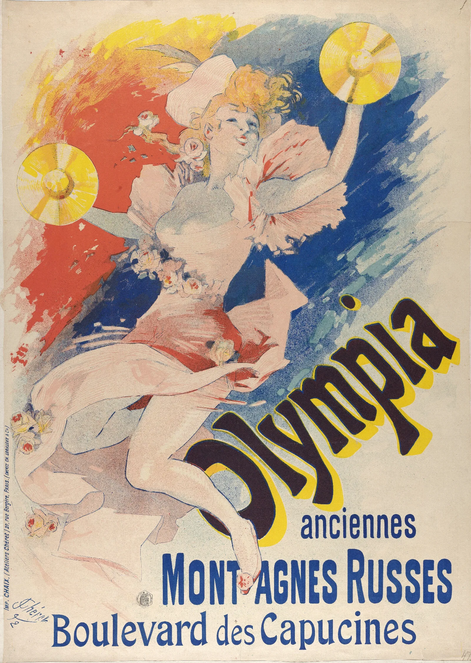 Olympia Anciennes Montagnes Russes Wall Art by Jules Chéret - Canvas Print
