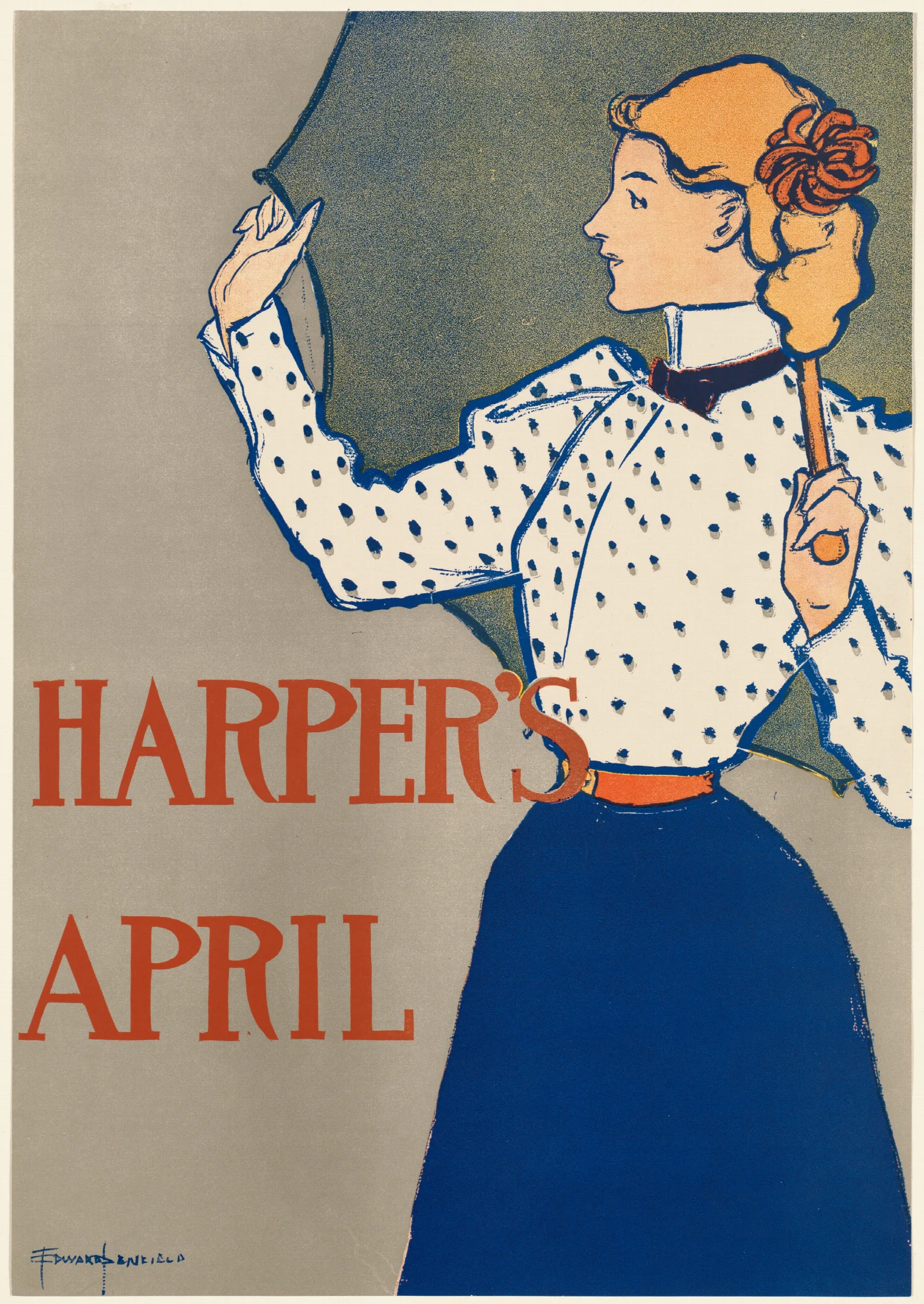 Harpers April 2 Wall Art by Edward Penfield - Canvas Print