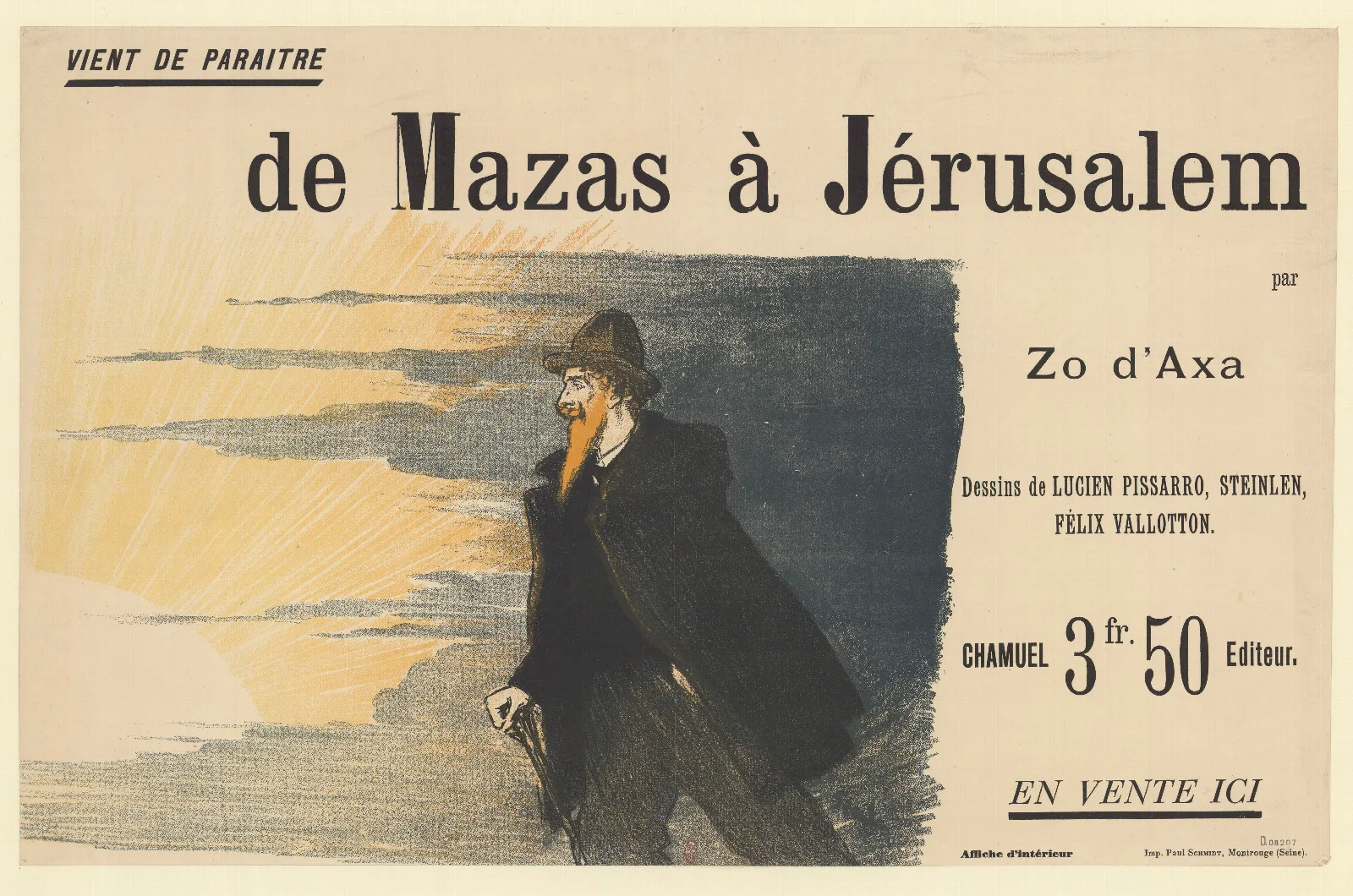 De Mazas A Jerusalem Wall Art by Théophile Alexandre Steinlen - Canvas Print