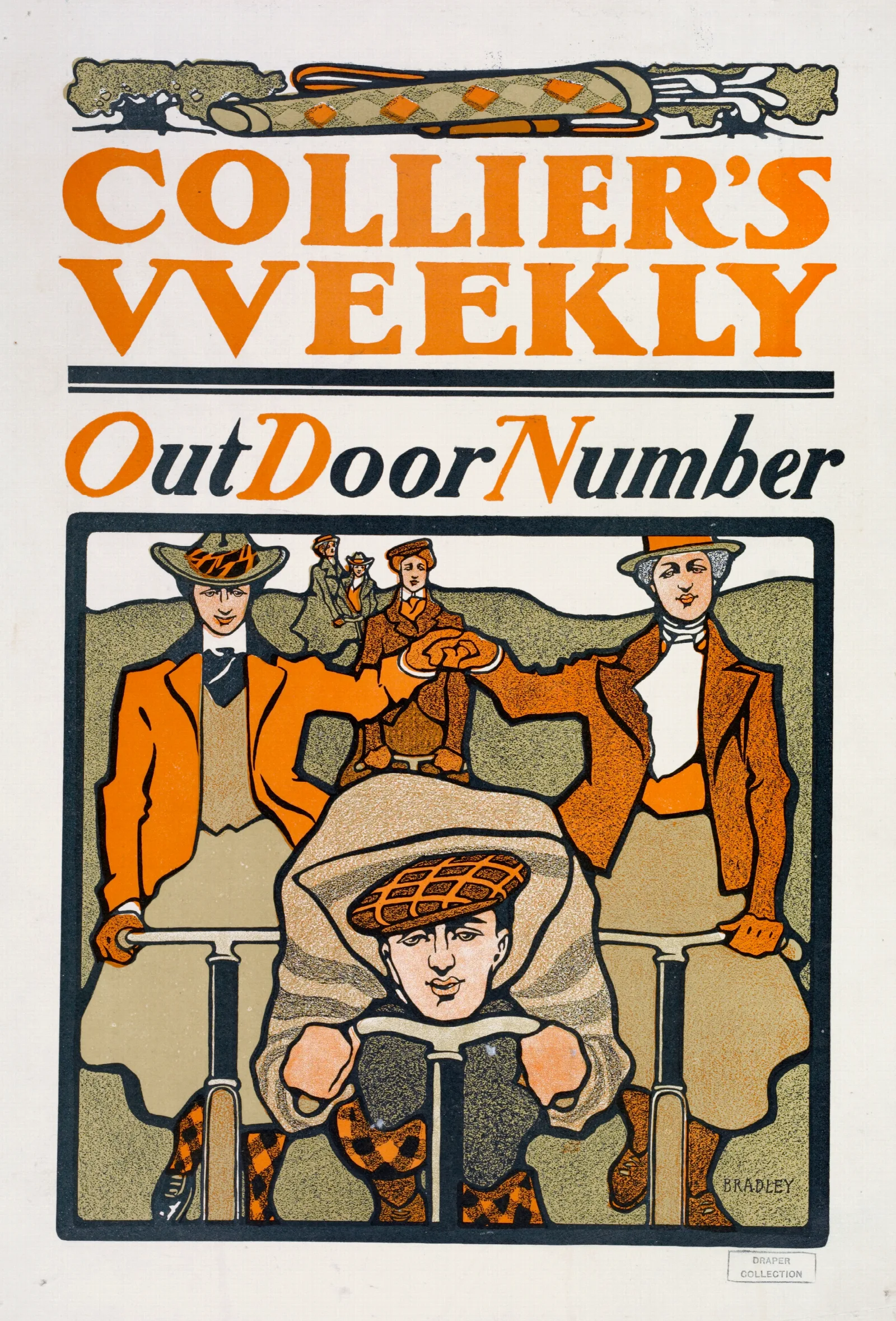 Colliers Weekly Out Door Number Wall Art by Will Bradley - Canvas Print