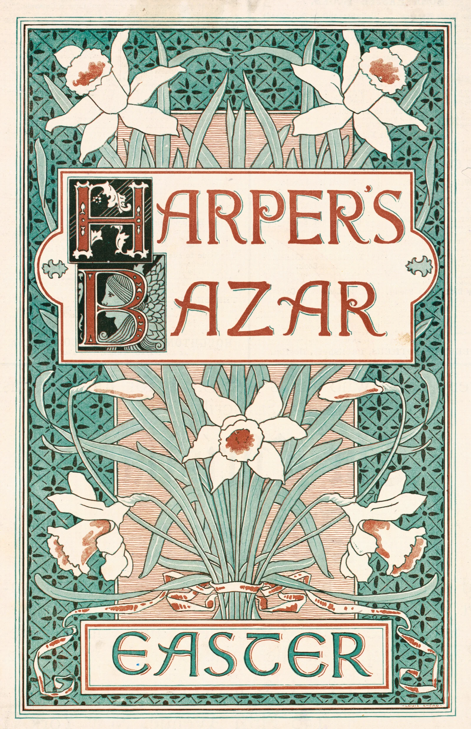Harpers Bazar Easter Wall Art by Louis Rhead - Canvas Print