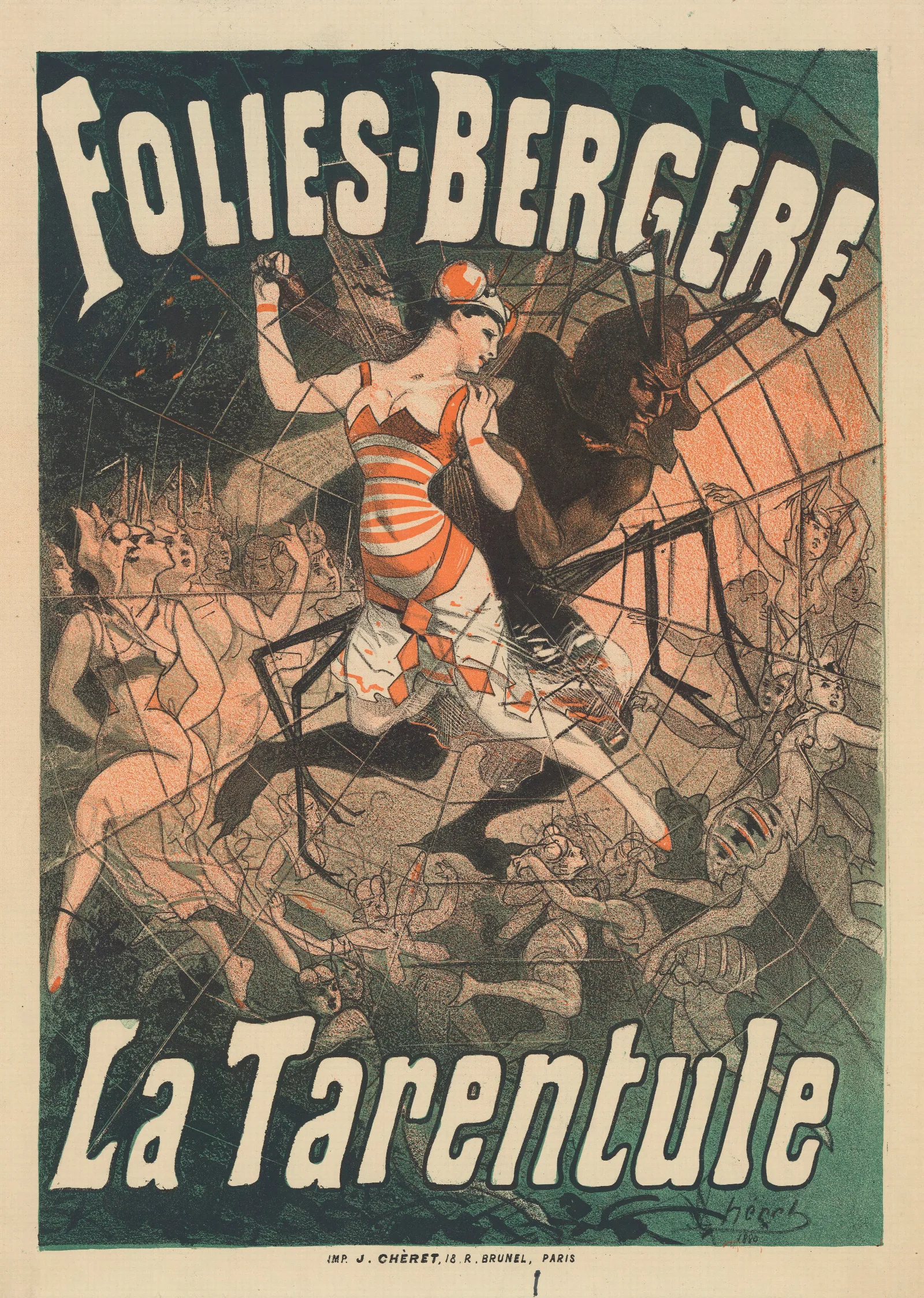 Folies Bergere La Tarentule Wall Art by Jules Chéret - Canvas Print