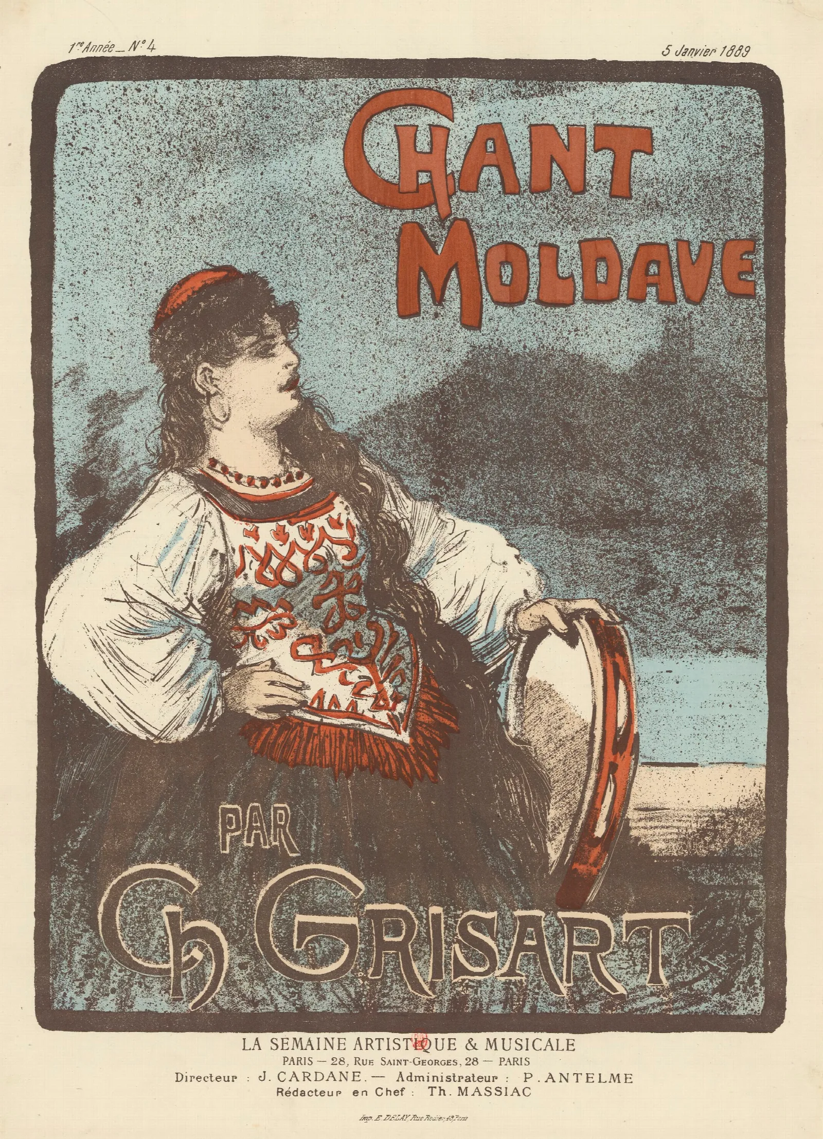 Chant Moldave Par Ch Grisart Wall Art by Théophile Alexandre Steinlen - Canvas Print