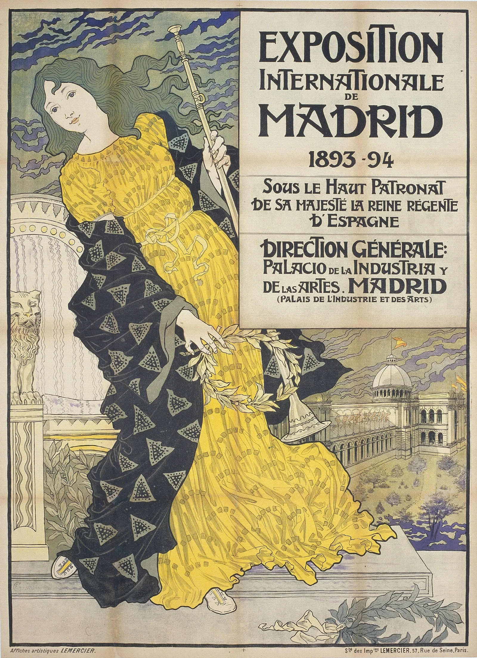 Exposition Internationale De Madrid Wall Art by Eugène Grasset - Canvas Print