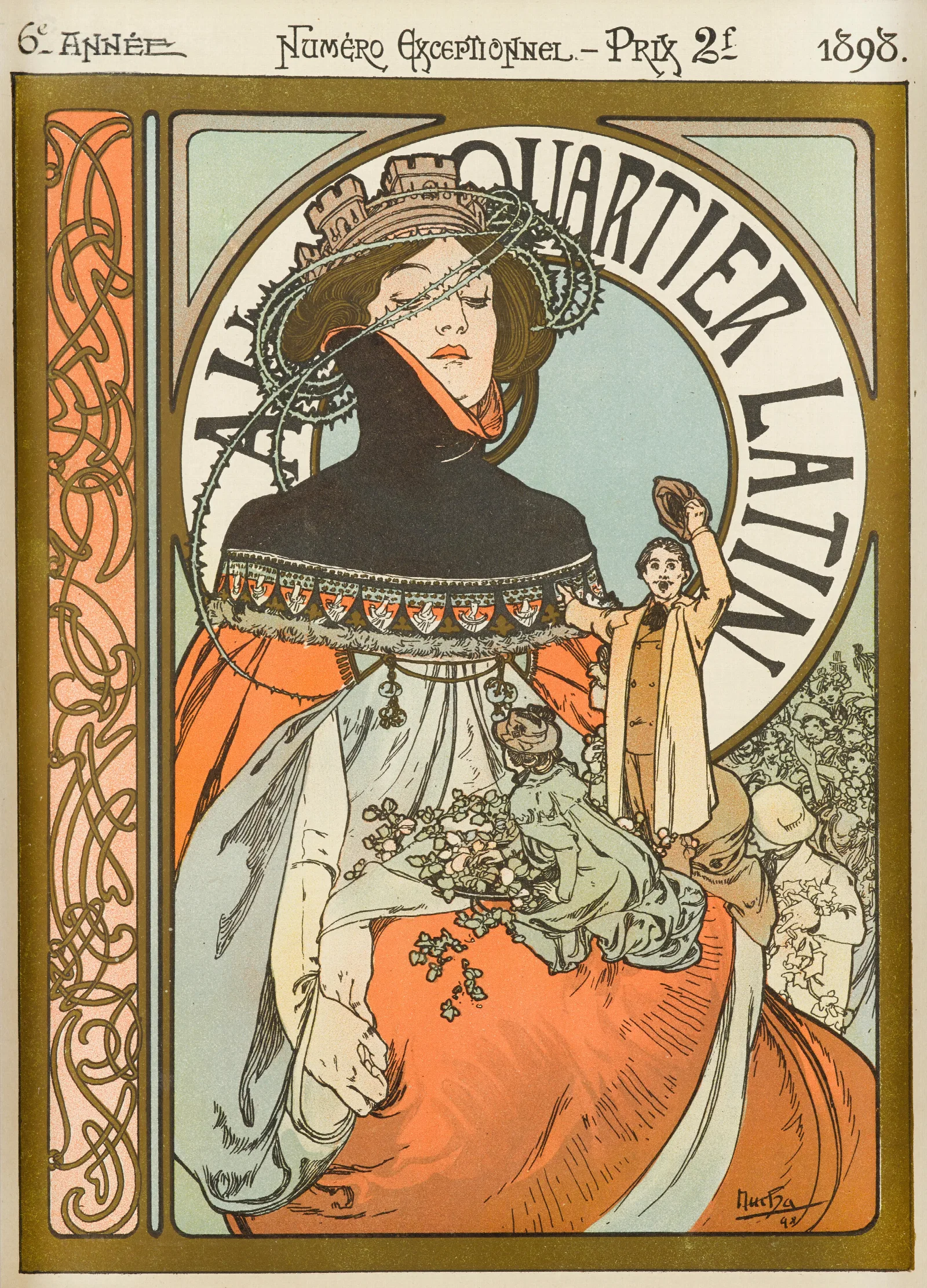 Au Quartier Latin 2 Wall Art by Alphonse Mucha - Canvas Print
