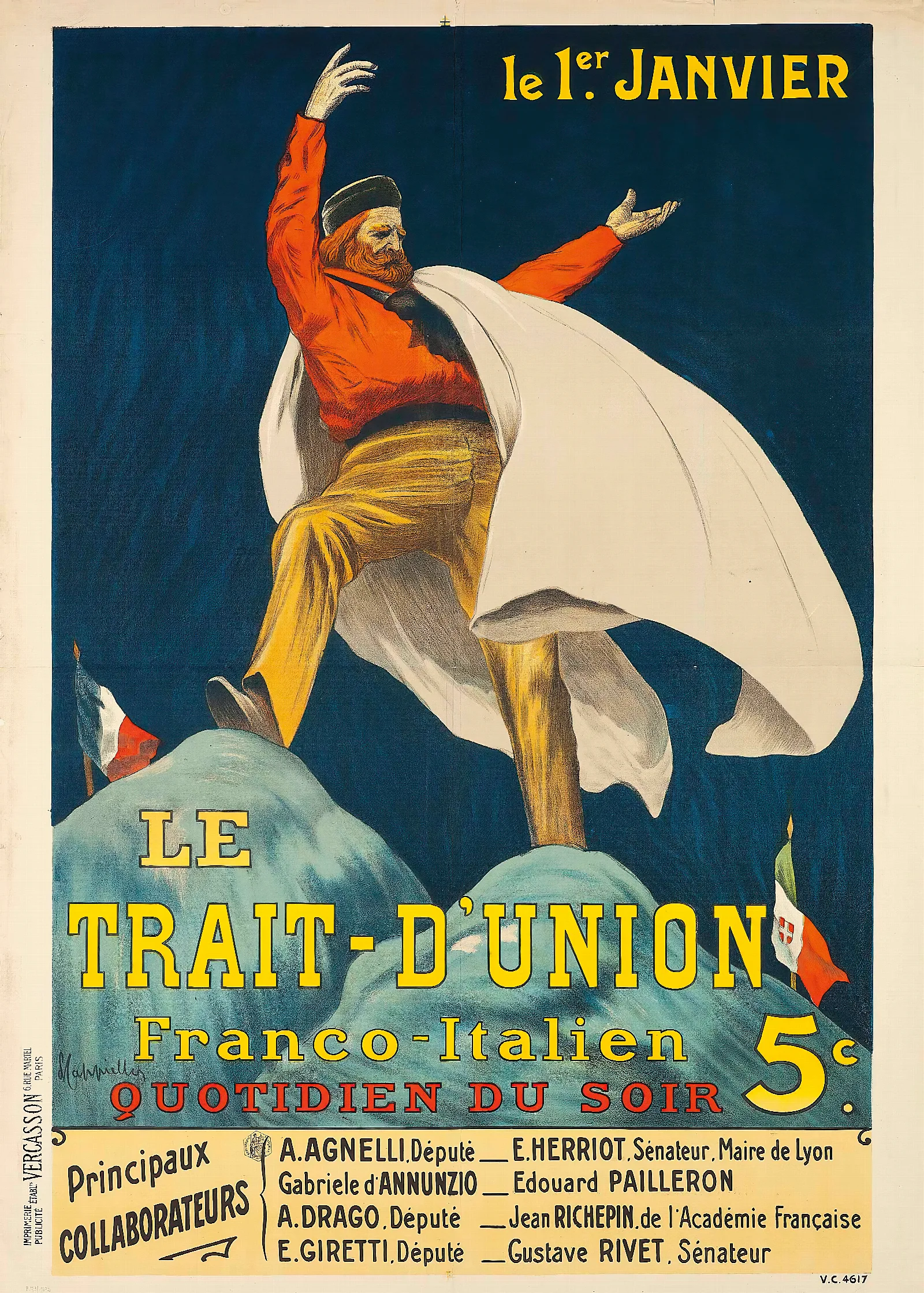 Le Trait Dunion Wall Art by Leonetto Cappiello - Canvas Print