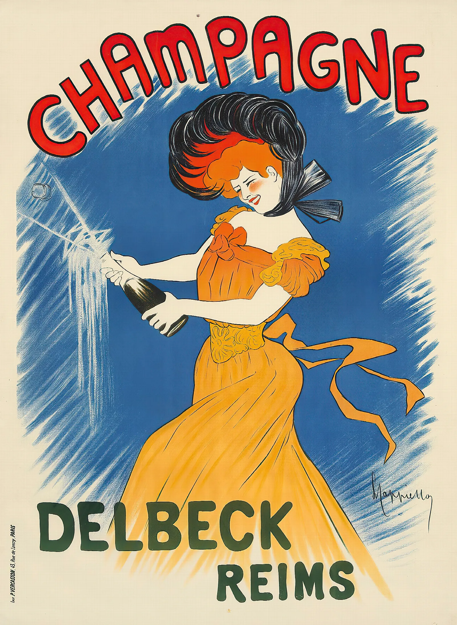 Champagne Delbeck Wall Art by Leonetto Cappiello - Canvas Print
