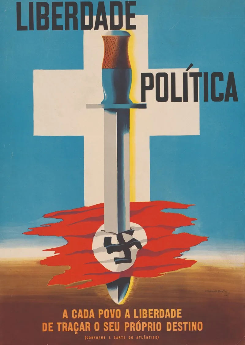 Liberdade Politica A Cada Povo A Liberdade De Tracar O Seu Proprio Destino Wall Art by Edward McKnight Kauffer - Canvas Print