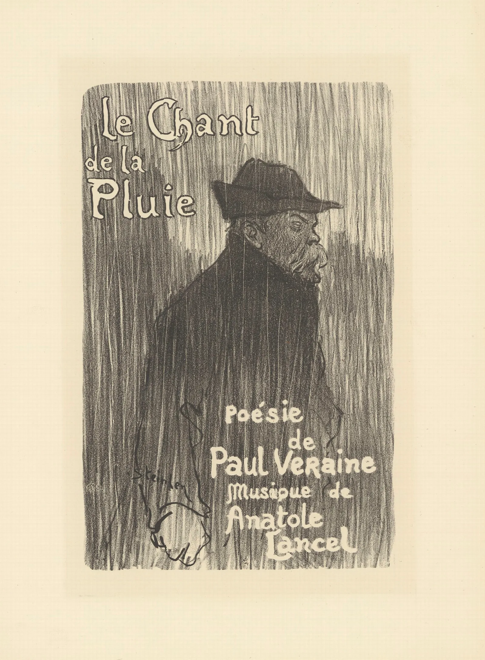 Le Chant De La Pluie Poesie De Paul Veraine Wall Art by Théophile Alexandre Steinlen - Canvas Print