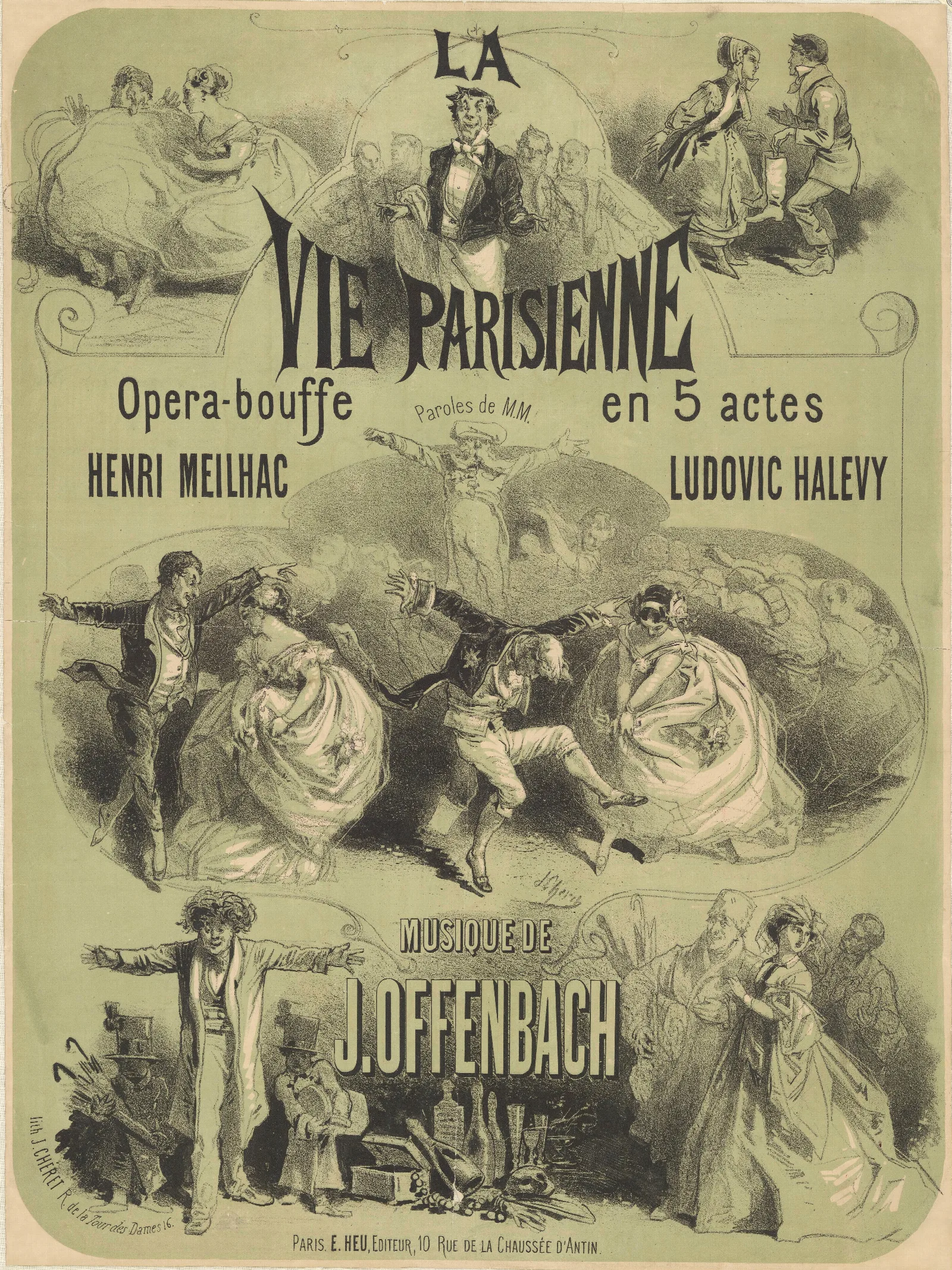 La Vie Parisienne 2 Wall Art by Jules Chéret - Canvas Print