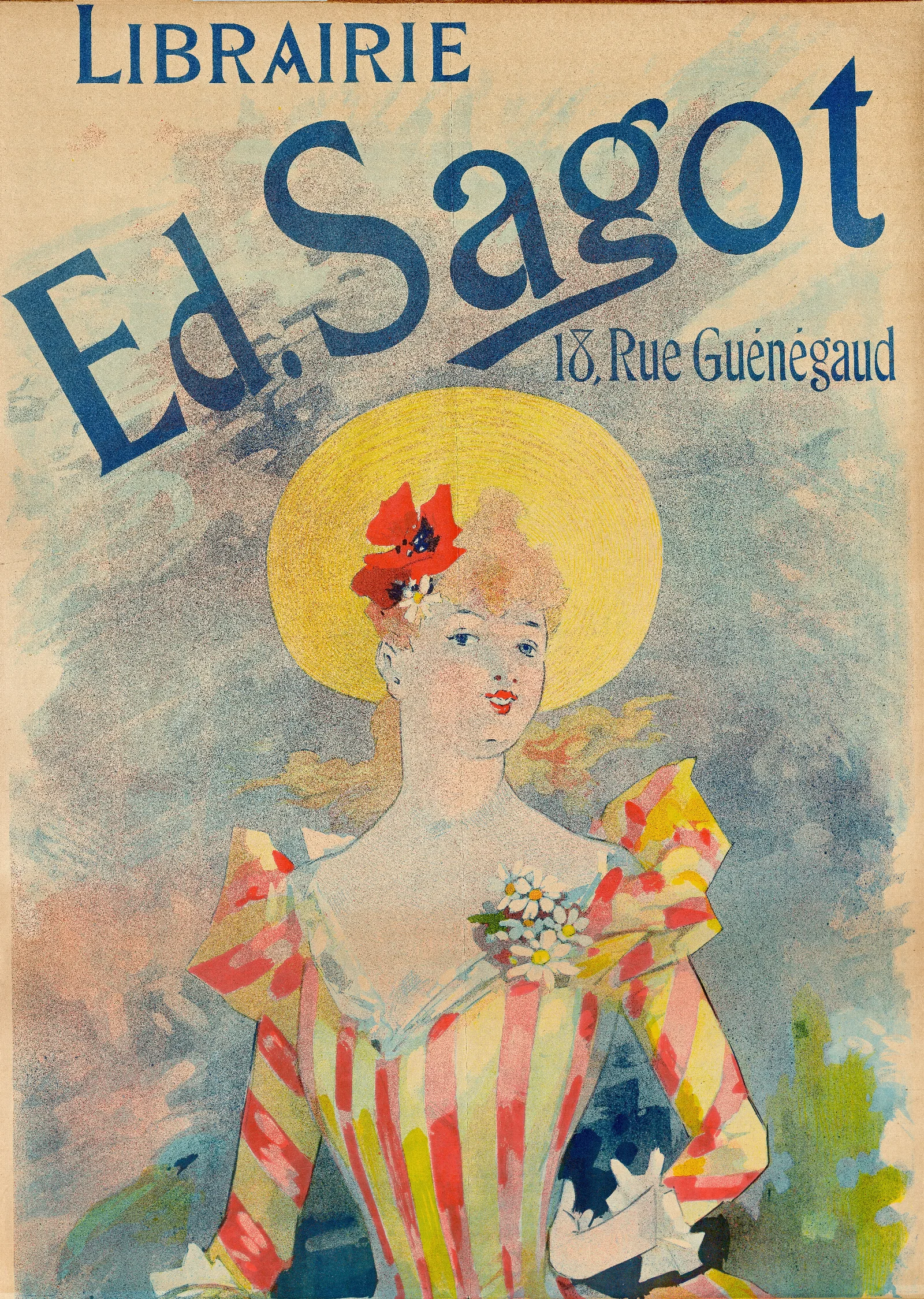 Bookstore Ed Sagot Wall Art by Jules Chéret - Canvas Print