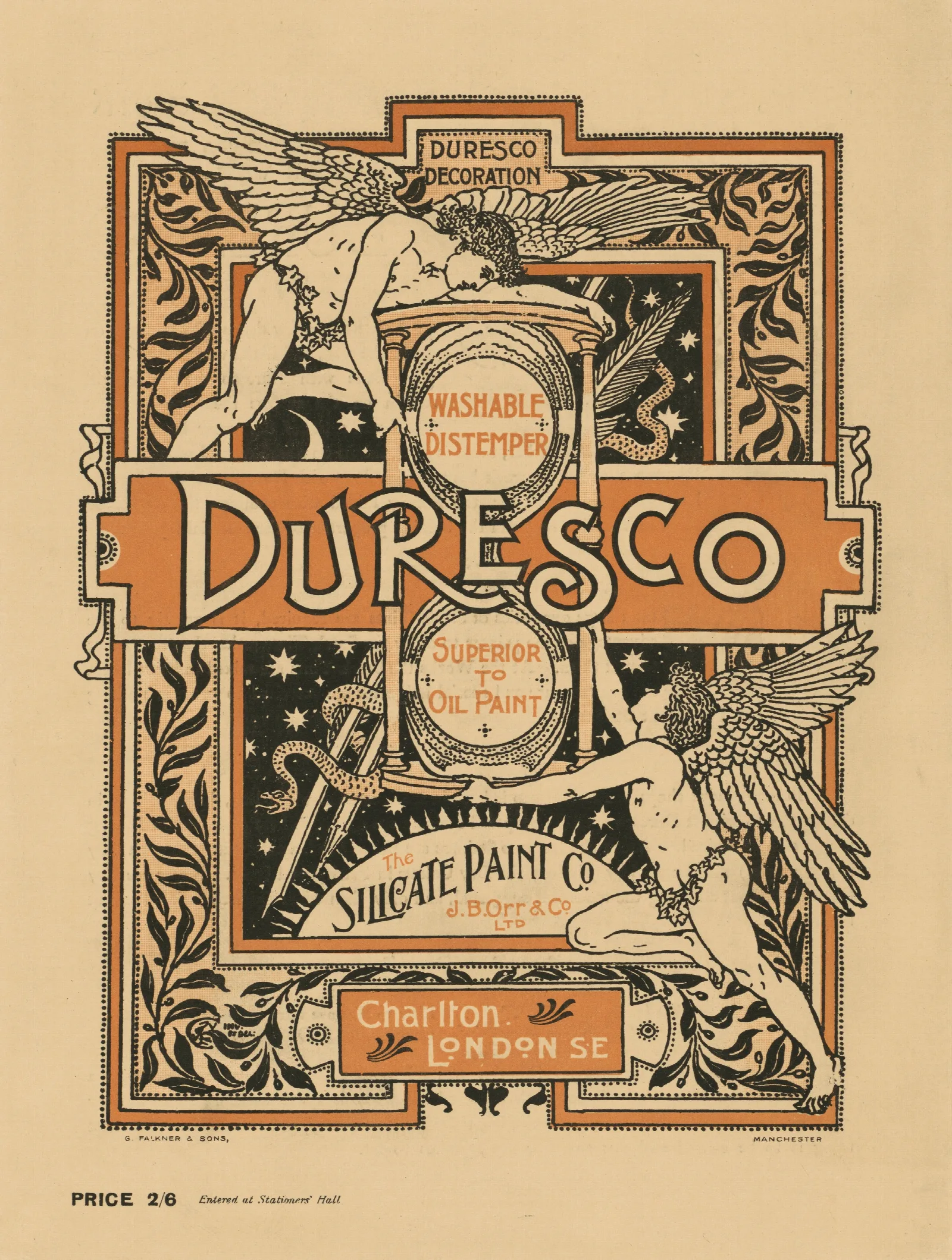 Duresco Washable Distemper Superior To Oil Paint The Silicate Paint Company Wall Art by Walter Crane - Canvas Print
