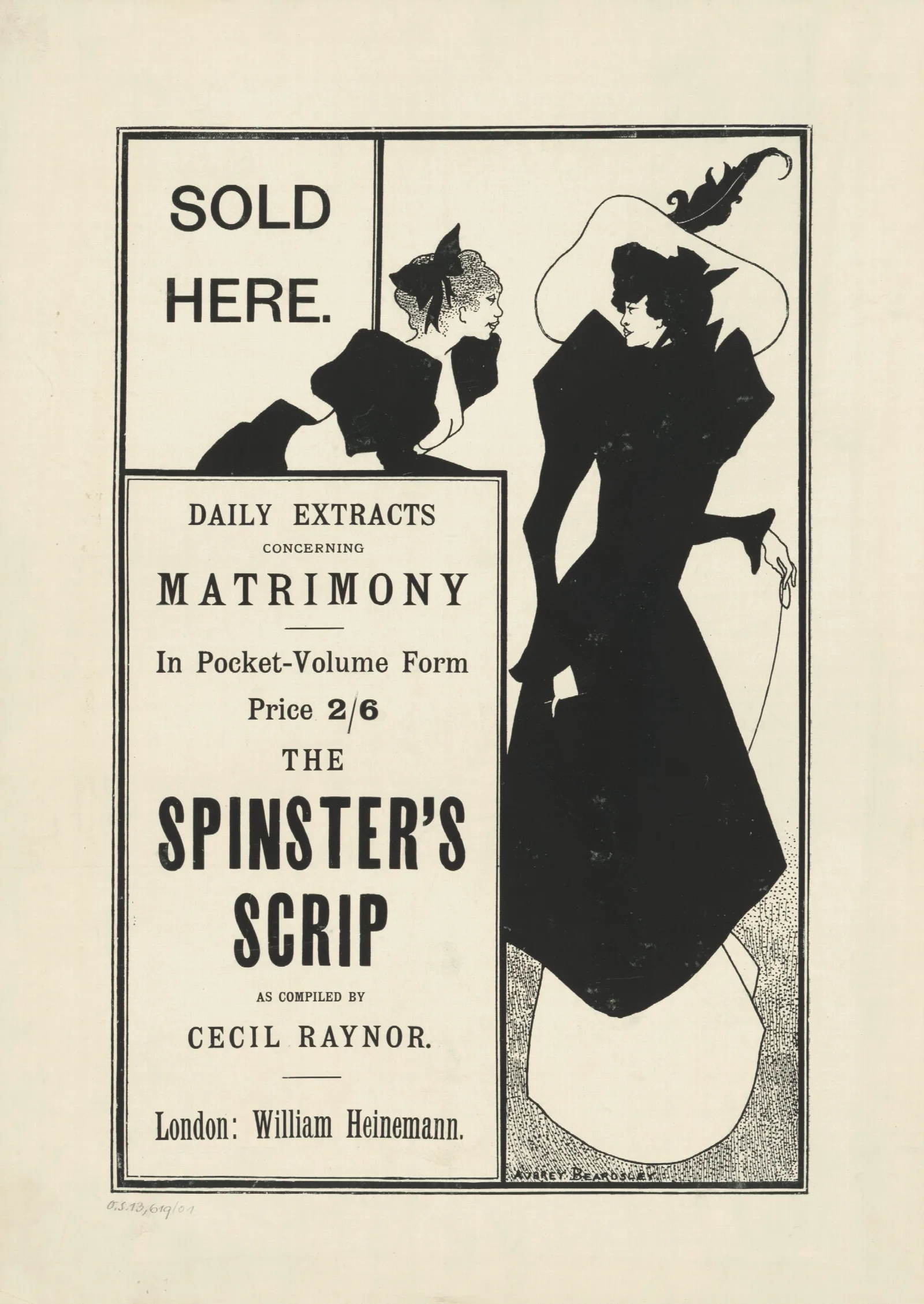 Spinsters Scrip Wall Art by Aubrey Vincent Beardsley - Canvas Print