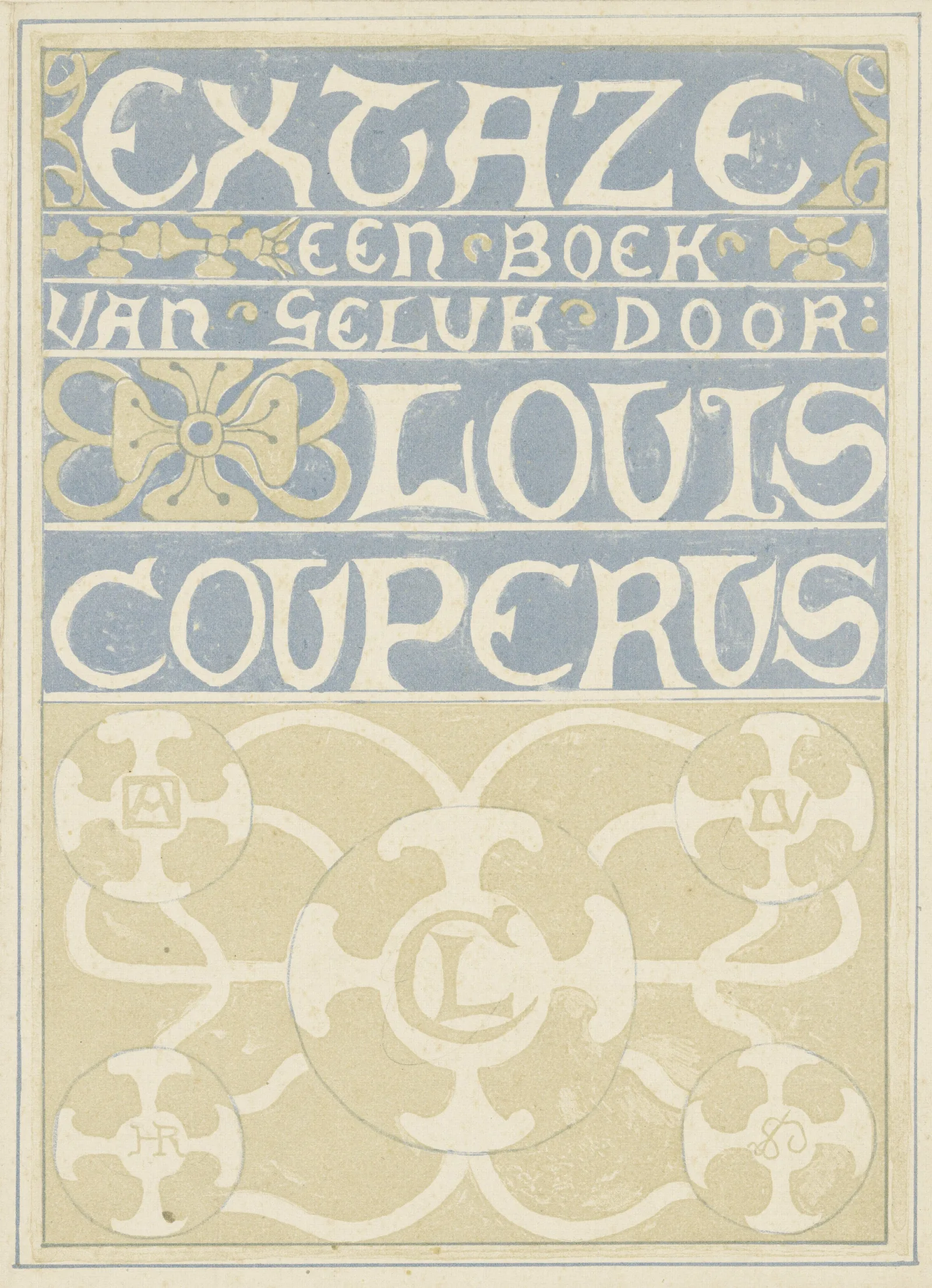 Bandontwerp Voor Louis Couperus Extaze Een Boek Van Geluk 1894 Wall Art by Richard Nicolaüs Roland Holst - Canvas Print