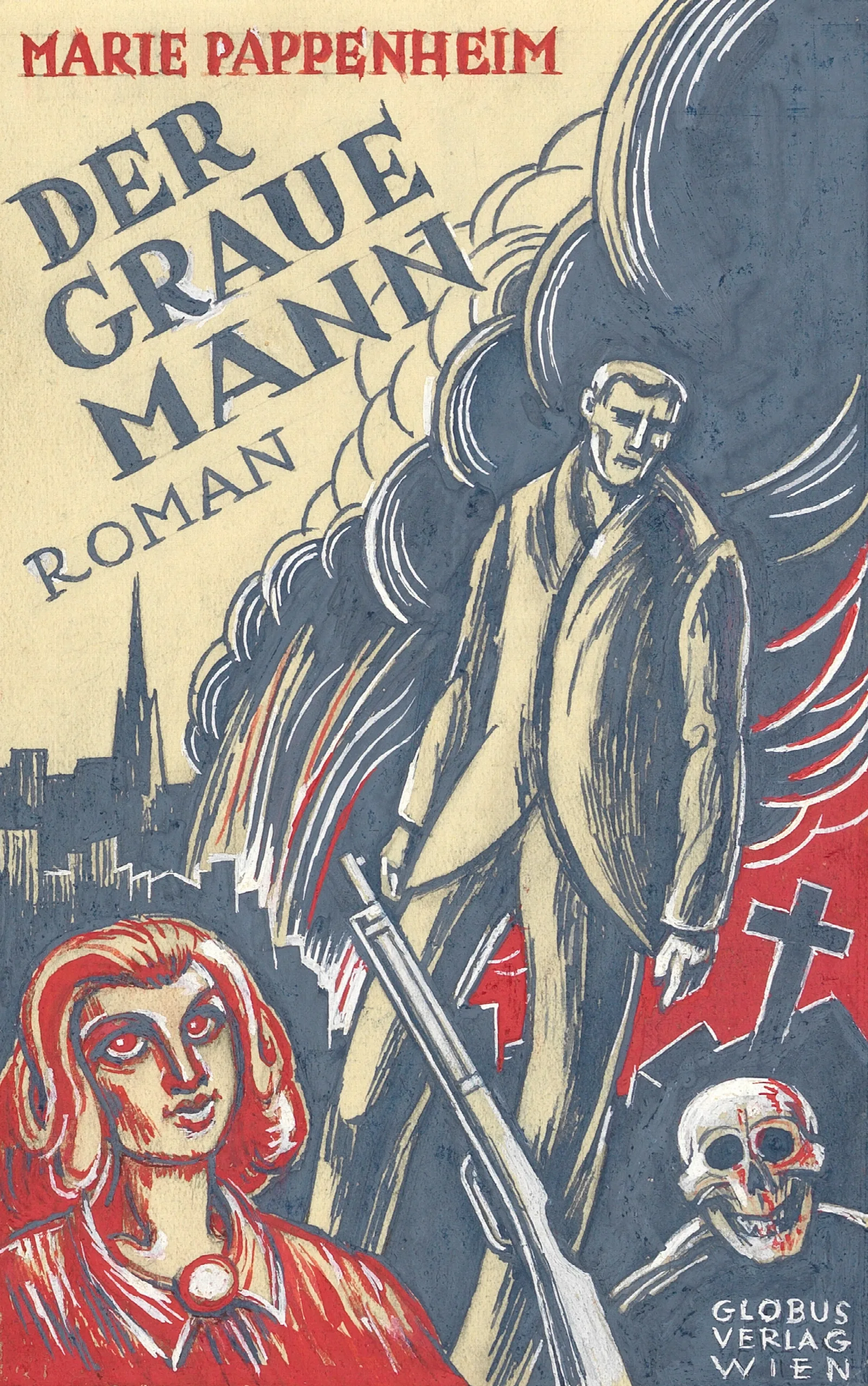 Marie Pappenheim Der Graue Mann Roman Globus Verlag Wien Variante 4 Wall Art by Karl Wiener - Canvas Print