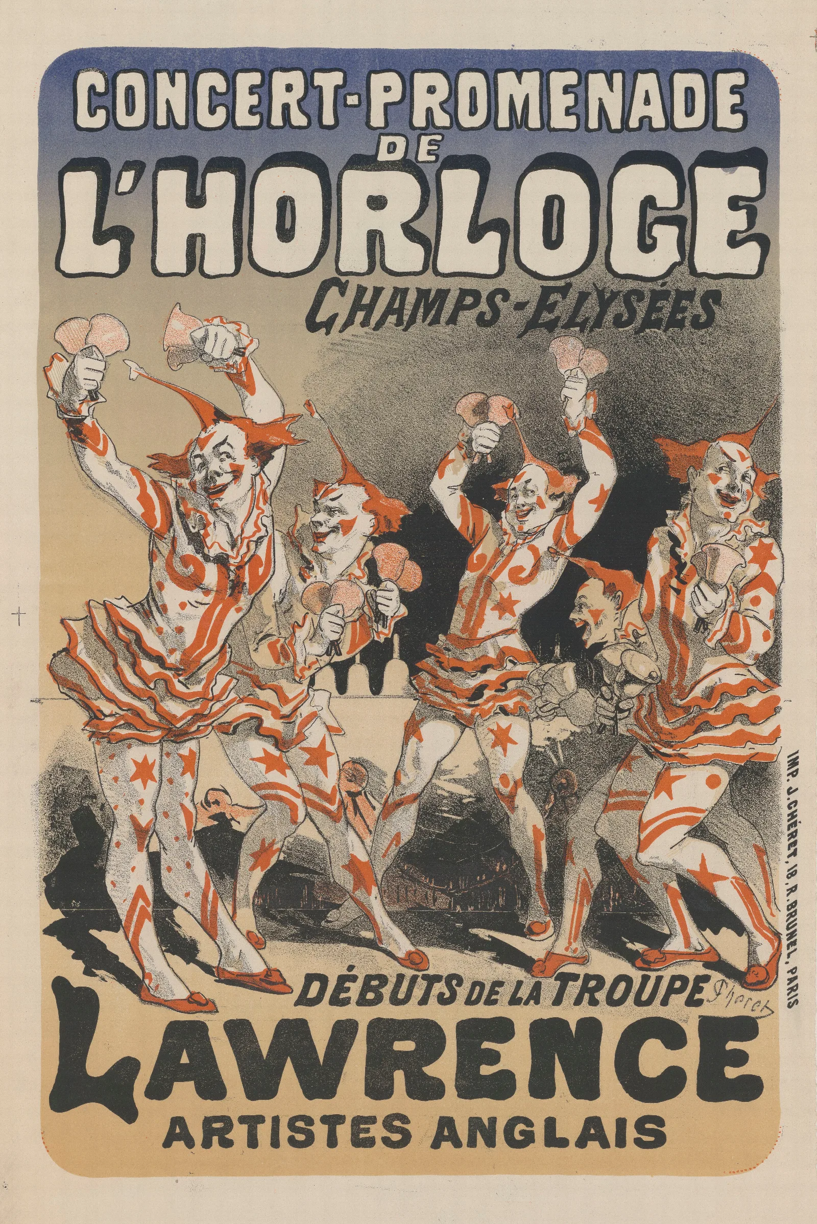 Concert Promenade De Lhorloge Debuts De La Troupe Lawrence Artistes Anglais Wall Art by Jules Chéret - Canvas Print